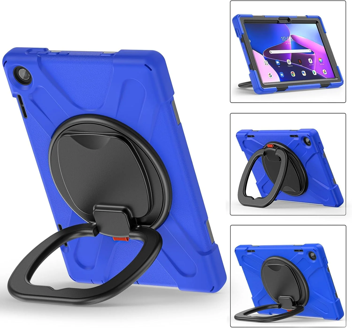کاور محافظ تبلت سازگار با تبلت لنوو تب M10 (نسل 3) TB-328FU /TB-328XU (2022) 10.1 اینچ، کاور مقاوم در برابر ضربه با پایه چرخان 360 درجه، بند دستی/شانه ای، کاور سنگین تبلت کاور محافظ تبلت سازگار با تبلت لنوو تب M10 (نسل 3) TB-328FU /TB-328XU (2022) 10.1 اینچ، کاور مقاوم در برابر ضربه با پایه چرخان 360 درجه، بند دستی/شانه ای، کاور سنگین تبلت