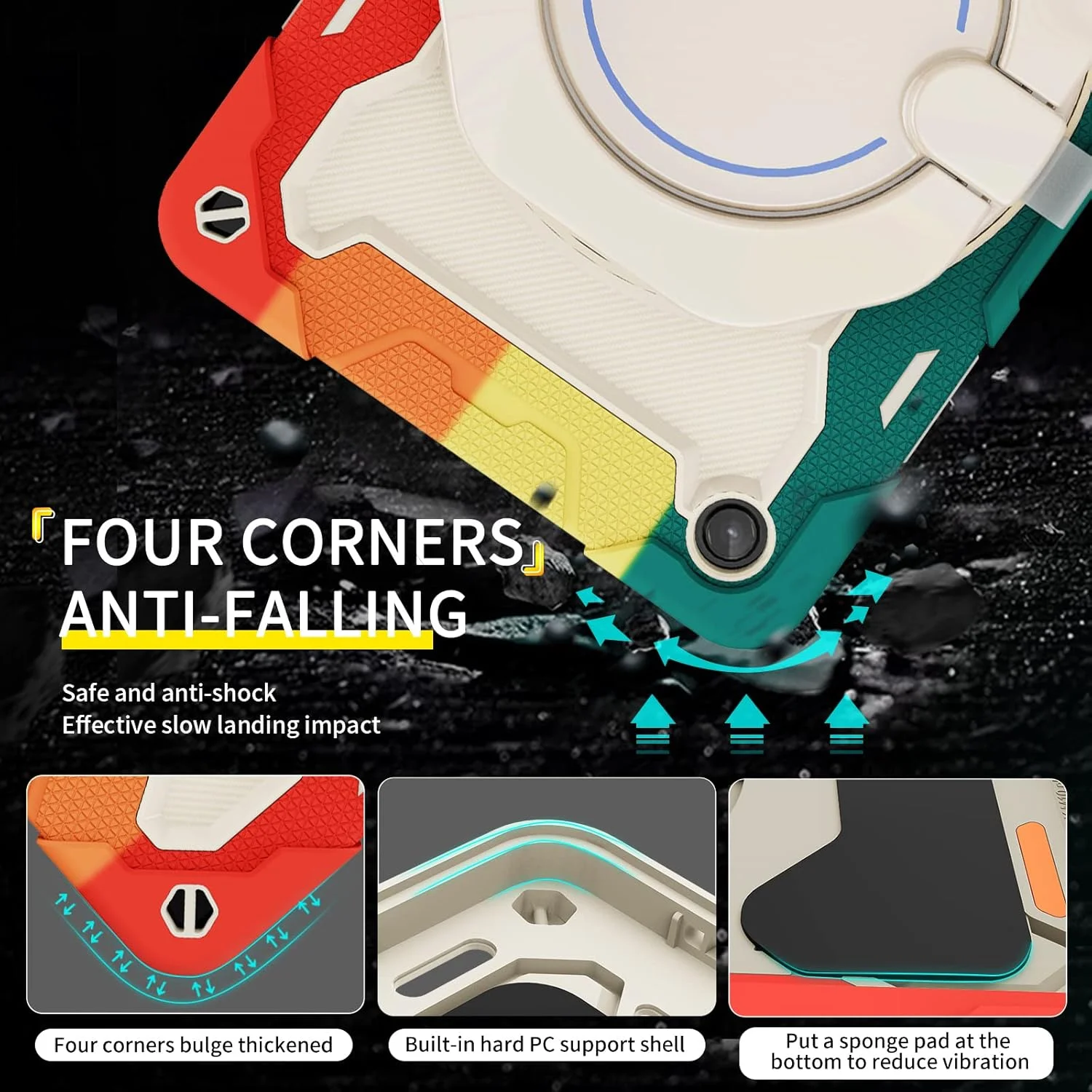 کیف سیلیکونی تبلت Nincyee برای Lenovo Tab M10 Plus نسل 3، قاب ضد ضربه با نگهدارنده مداد، بند شانه، حلقه بزرگ چرخان پایه نگهدارنده برای کودکان کیف سیلیکونی تبلت Nincyee برای Lenovo Tab M10 Plus نسل 3، قاب ضد ضربه با نگهدارنده مداد، بند شانه، حلقه بزرگ چرخان پایه نگهدارنده برای کودکان