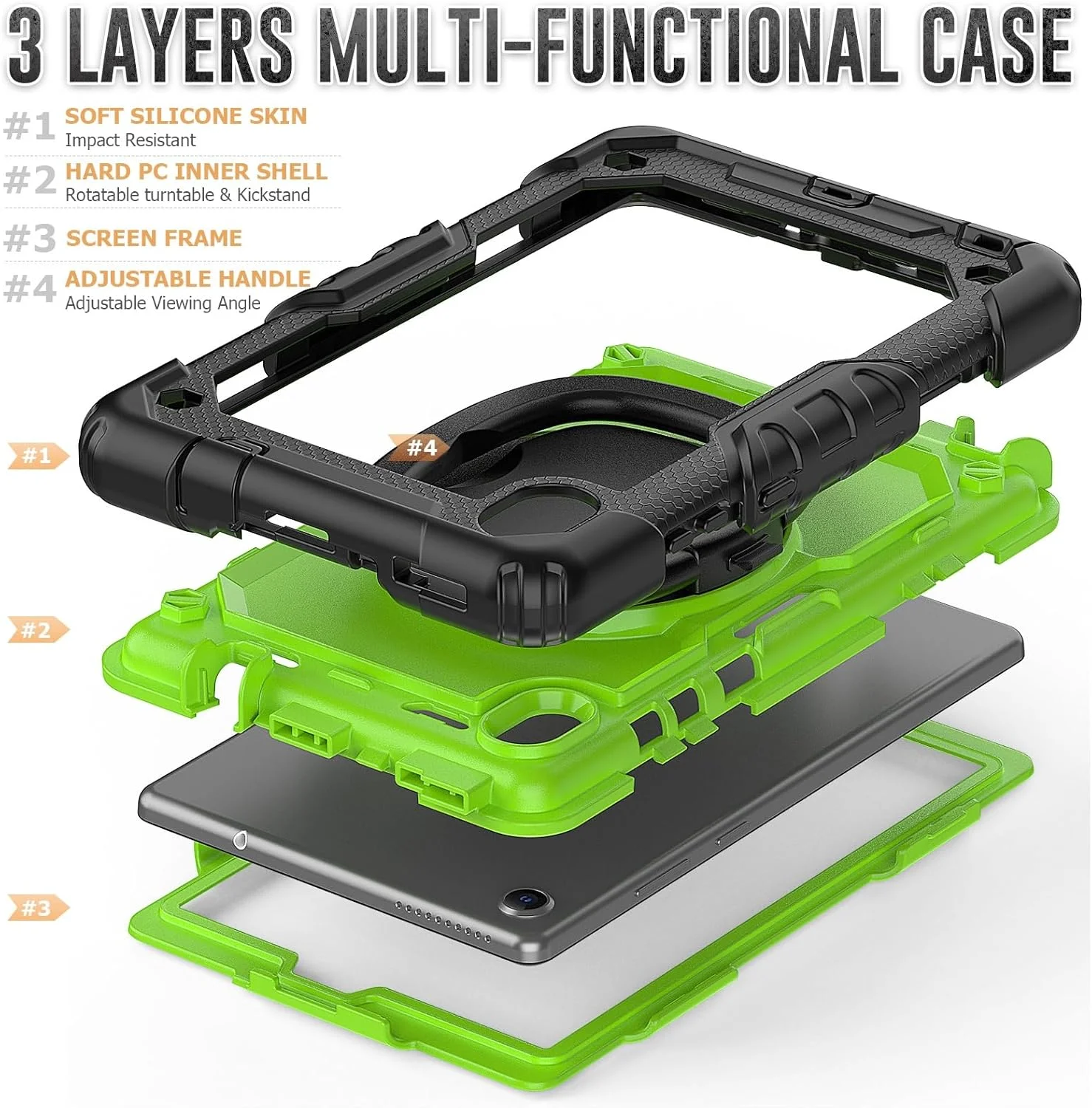 کاور تبلت سازگار با تبلت لنوو تب M8 HD 8 اینچی TB-8505F/8505X/8705F مدل 2019/2020 به همراه محافظ صفحه نمایش، کاور محافظتی مقاوم و چرخان با دسته سیلیکونی مناسب برای استفاده در منزل (زرد) کاور تبلت سازگار با تبلت لنوو تب M8 HD 8 اینچی TB-8505F/8505X/8705F مدل 2019/2020 به همراه محافظ صفحه نمایش، کاور محافظتی مقاوم و چرخان با دسته سیلیکونی مناسب برای استفاده در منزل (زرد)