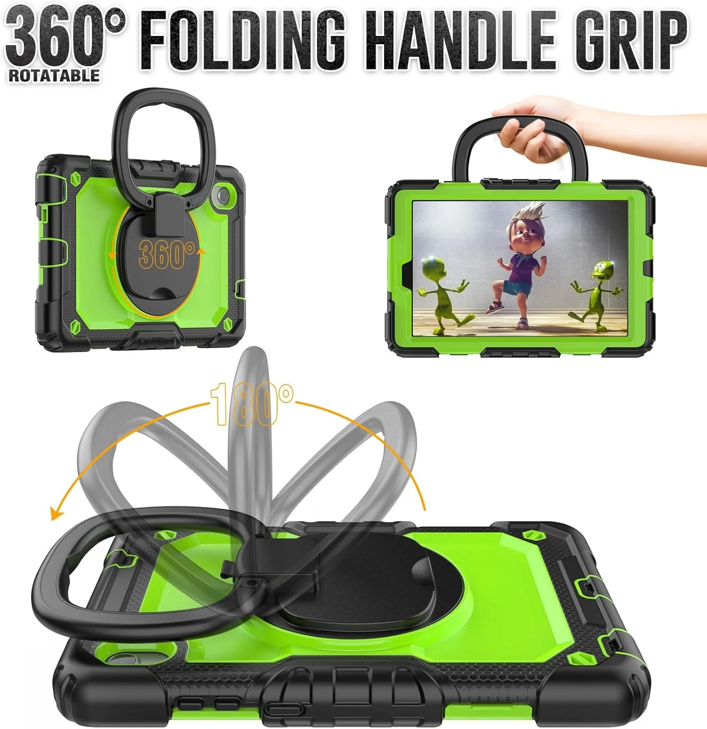 کیف محافظ تبلت سازگار با Lenovo Tab M8 HD 8 اینچ TB-8505F/8505X/8705F مدل 2019/2020 به همراه محافظ صفحه نمایش، کاور محافظتی مقاوم و بادوام با دسته چرخشی، کاور سیلیکونی تبلت مناسب منزل (زرد) کیف محافظ تبلت سازگار با Lenovo Tab M8 HD 8 اینچ TB-8505F/8505X/8705F مدل 2019/2020 به همراه محافظ صفحه نمایش، کاور محافظتی مقاوم و بادوام با دسته چرخشی، کاور سیلیکونی تبلت مناسب منزل (زرد)