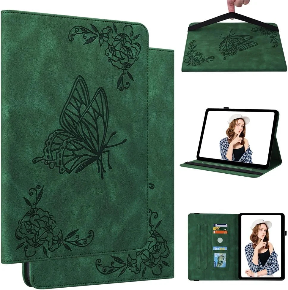 کیف محافظ YueeHealthy مناسب برای تبلت لنوو تب M10 5G با صفحه نمایش 10.6 اینچ (مدل: TB360ZU)، کیف چرمی طرح پروانه ای با جای مداد، جای کارت و نوارهای ضد لغزش (سبز) کیف محافظ YueeHealthy مناسب برای تبلت لنوو تب M10 5G با صفحه نمایش 10.6 اینچ (مدل: TB360ZU)، کیف چرمی طرح پروانه ای با جای مداد، جای کارت و نوارهای ضد لغزش (سبز)