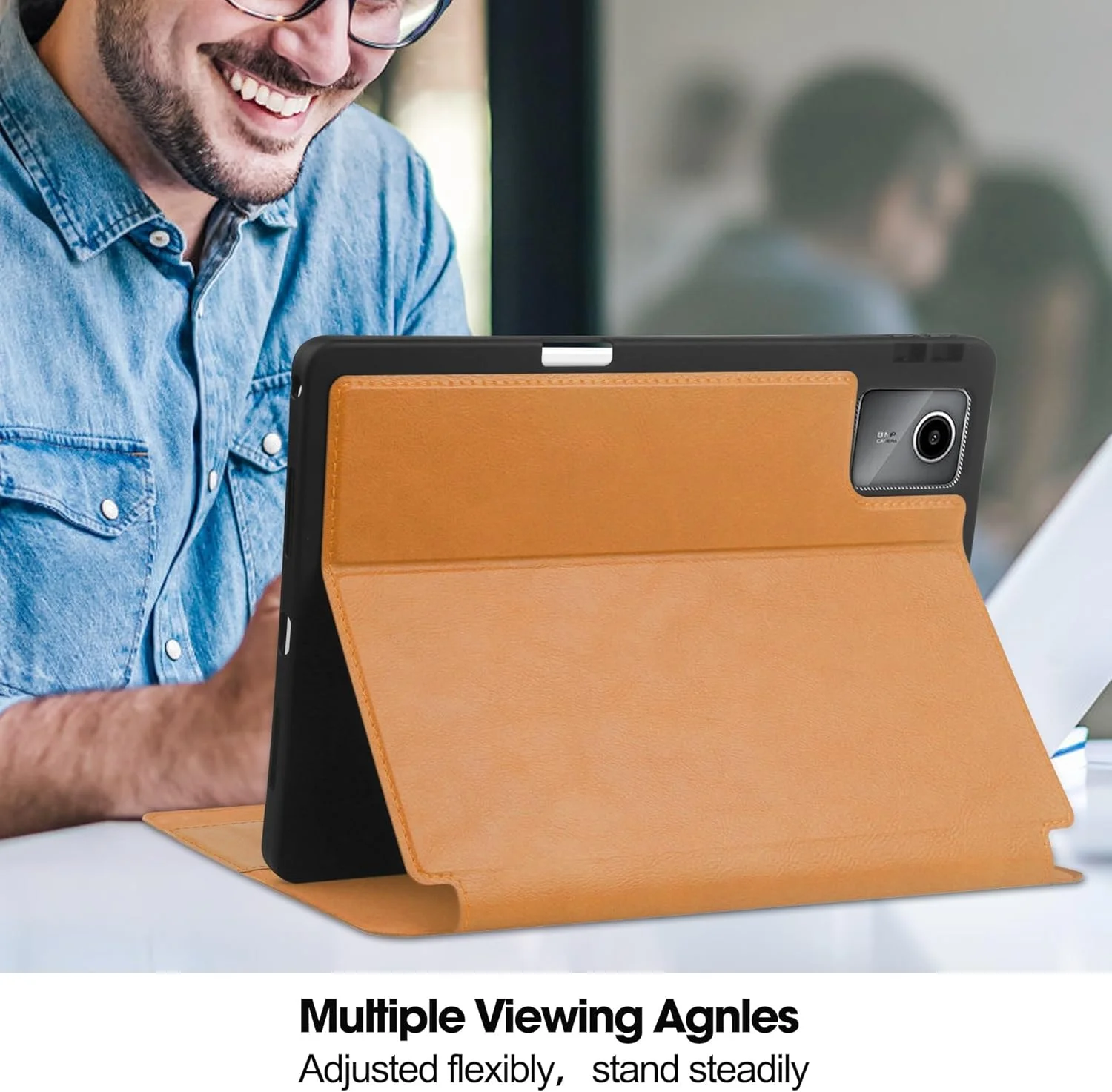 کیف محافظ تبلت چرمی تاشو سازگار با تبلت لنوو Xiaoxin Pad 2024 (TB331FC) 11 اینچ، با عملکرد خواب/بیدار، جلد محافظ کتابی - جلد چرمی تجاری تبلت کیف محافظ تبلت چرمی تاشو سازگار با تبلت لنوو Xiaoxin Pad 2024 (TB331FC) 11 اینچ، با عملکرد خواب/بیدار، جلد محافظ کتابی - جلد چرمی تجاری تبلت