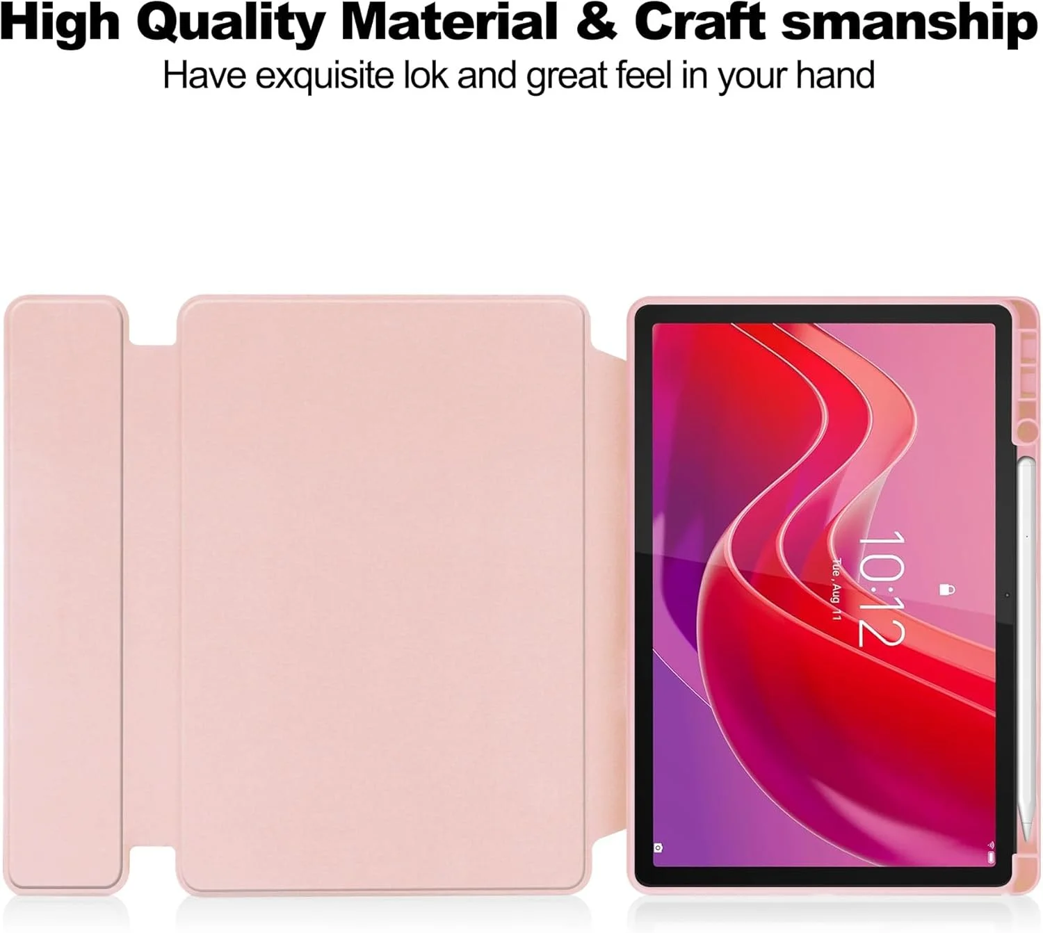 کیف تبلت با پشت شفاف سازگار با Lenovo Xiaoxin Pad 2024 (TB331FC) با جای قلم، پایه چرخان 360 درجه، کاور هوشمند تبلت با قابلیت خواب/بیدار شدن خودکار، محافظ تبلت (صورتی) کیف تبلت با پشت شفاف سازگار با Lenovo Xiaoxin Pad 2024 (TB331FC) با جای قلم، پایه چرخان 360 درجه، کاور هوشمند تبلت با قابلیت خواب/بیدار شدن خودکار، محافظ تبلت (صورتی)