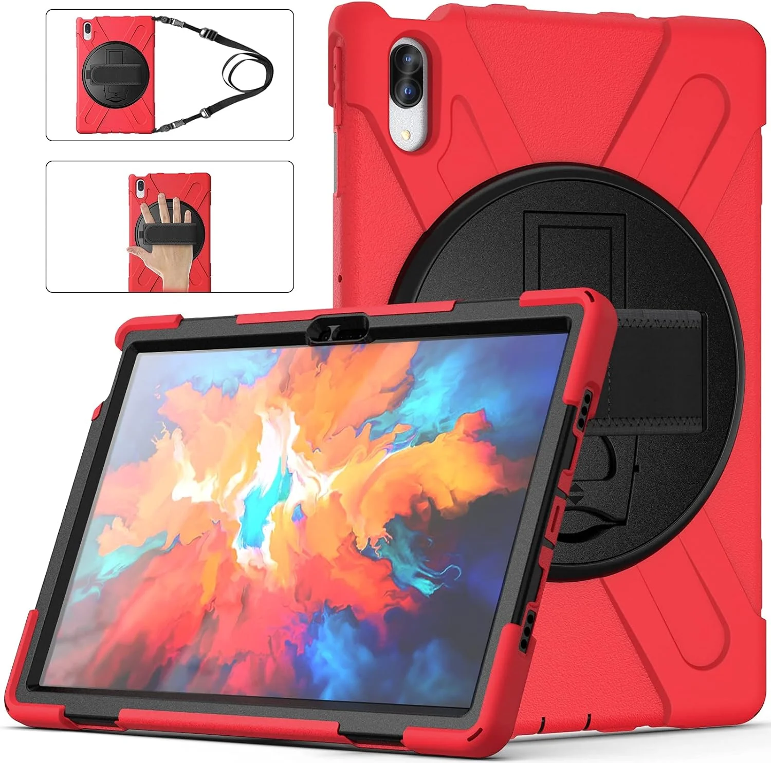 کیف مسافرتی تبلت مقاوم در برابر شکست سه در یک XNCVBD برای Lenovo P11.5 TB-J706F، روکش تبلت ضد ضربه، A، پایه چند منظوره با قابلیت چرخش 360 درجه (قرمز) کیف مسافرتی تبلت مقاوم در برابر شکست سه در یک XNCVBD برای Lenovo P11.5 TB-J706F، روکش تبلت ضد ضربه، A، پایه چند منظوره با قابلیت چرخش 360 درجه (قرمز)