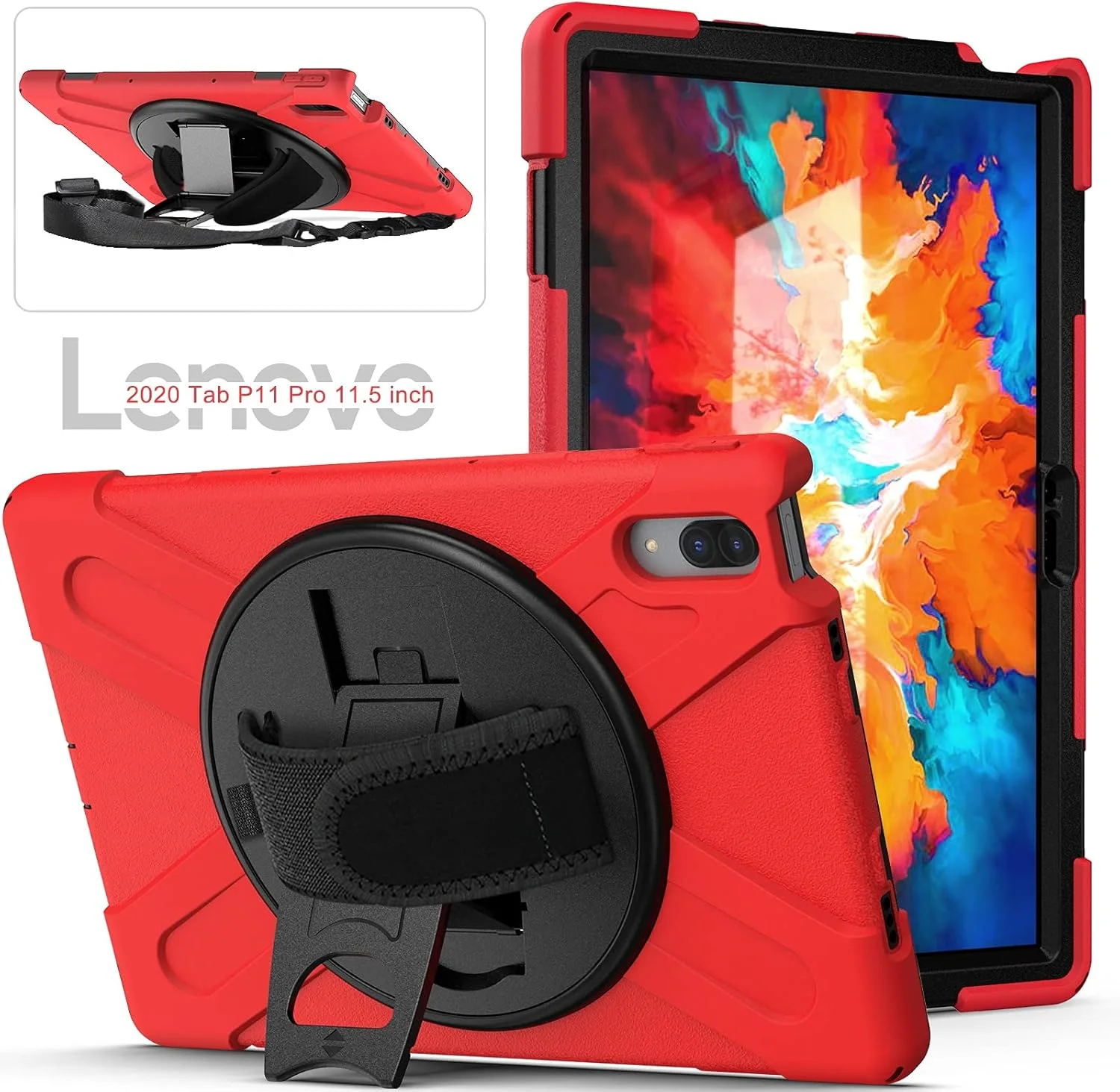 کیف مسافرتی تبلت مقاوم در برابر شکست سه در یک XNCVBD برای Lenovo P11.5 TB-J706F، روکش تبلت ضد ضربه، A، پایه چند منظوره با قابلیت چرخش 360 درجه (قرمز) کیف مسافرتی تبلت مقاوم در برابر شکست سه در یک XNCVBD برای Lenovo P11.5 TB-J706F، روکش تبلت ضد ضربه، A، پایه چند منظوره با قابلیت چرخش 360 درجه (قرمز)