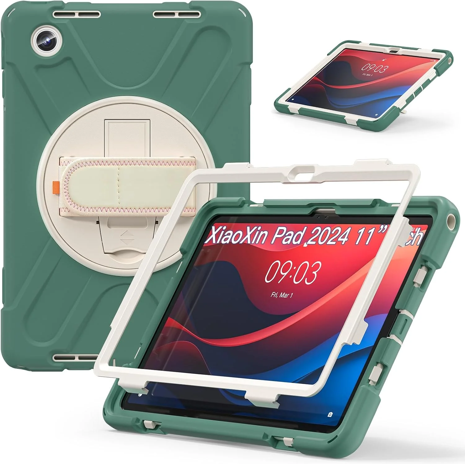 کیف تبلت سازگار با Lenovo Tab M11 TB-330FU / Lenovo Xiaoxin Pad 2024 TB-331FC 2024، کیف محافظ سنگین و مقاوم در برابر ضربه با جای قلم، کاور محافظ بند شانه کیف تبلت سازگار با Lenovo Tab M11 TB-330FU / Lenovo Xiaoxin Pad 2024 TB-331FC 2024، کیف محافظ سنگین و مقاوم در برابر ضربه با جای قلم، کاور محافظ بند شانه