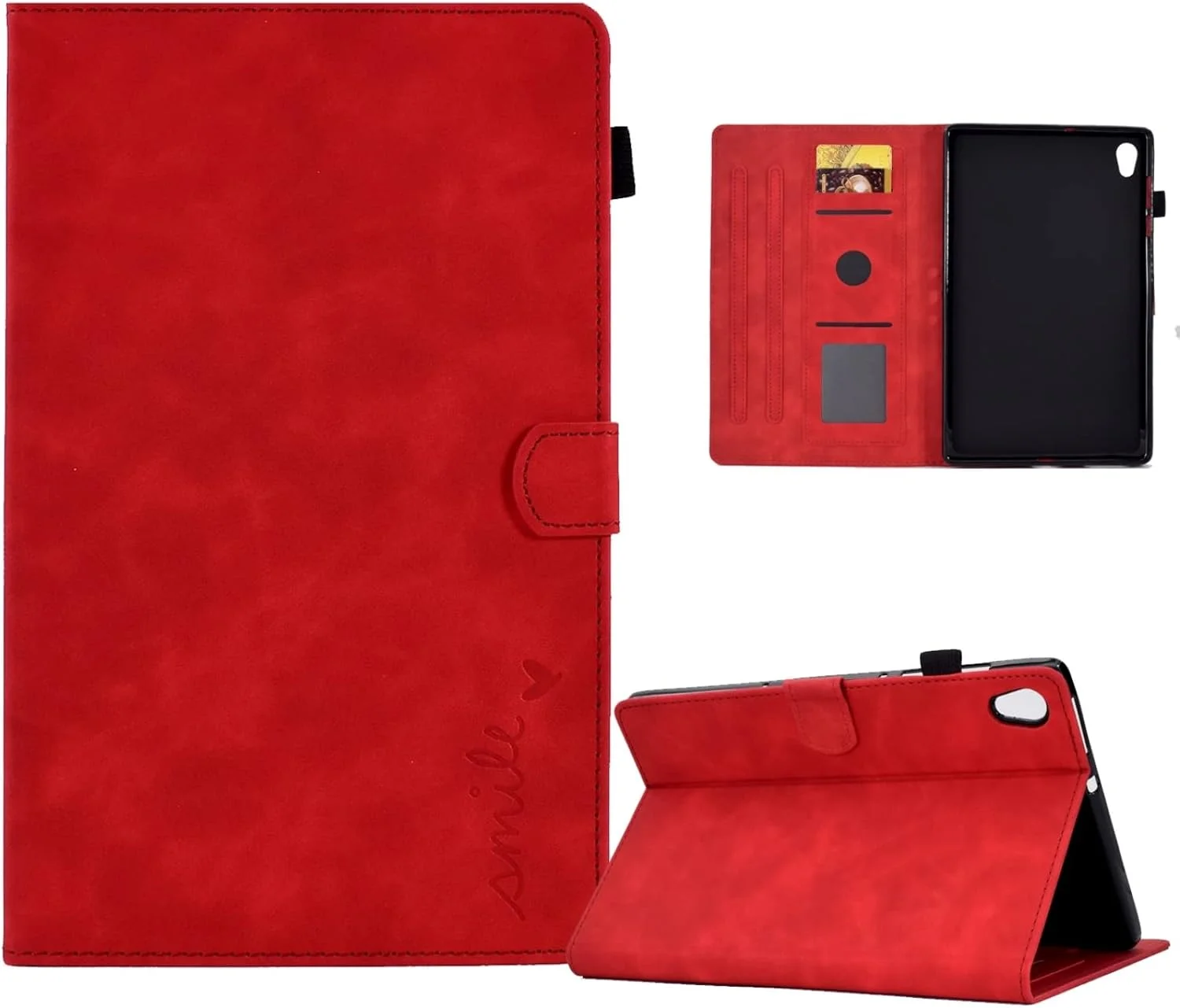 کیف تبلت چرمی طرح لبخند برجسته QIHANG SHIHUI مناسب برای لنوو تب M10 HD نسل 2 (خاکی)(قرمز)(سبز) و غیره (رنگ: قرمز)