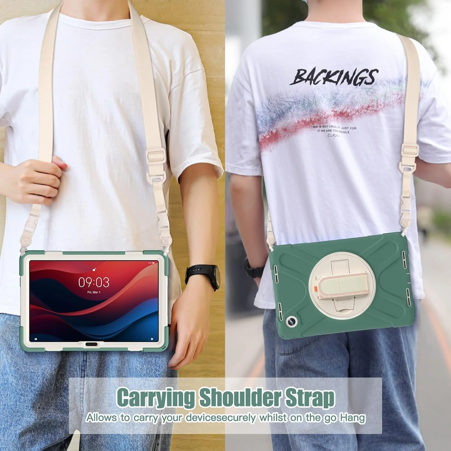 کیف تبلت سازگار با Lenovo Tab M11 TB-330FU / Lenovo Xiaoxin Pad 2024 TB-331FC 2024، قاب محافظ سنگین و مقاوم در برابر ضربه با جای قلم، کاور محافظ بند شانه دار کیف تبلت سازگار با Lenovo Tab M11 TB-330FU / Lenovo Xiaoxin Pad 2024 TB-331FC 2024، قاب محافظ سنگین و مقاوم در برابر ضربه با جای قلم، کاور محافظ بند شانه دار