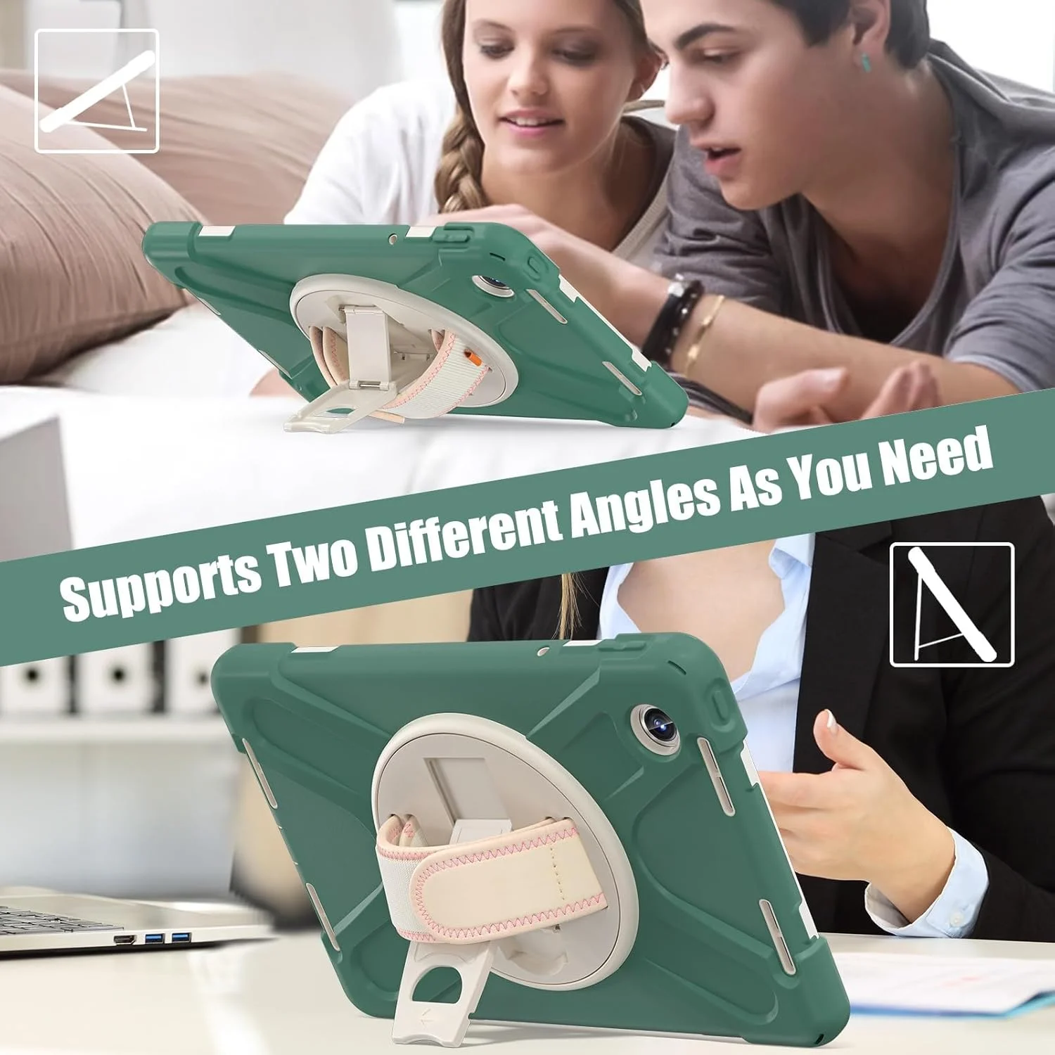 کیف تبلت سازگار با Lenovo Tab M11 TB-330FU / Lenovo Xiaoxin Pad 2024 TB-331FC 2024، قاب محافظ سنگین و مقاوم در برابر ضربه با جای قلم، کاور محافظ بند شانه دار کیف تبلت سازگار با Lenovo Tab M11 TB-330FU / Lenovo Xiaoxin Pad 2024 TB-331FC 2024، قاب محافظ سنگین و مقاوم در برابر ضربه با جای قلم، کاور محافظ بند شانه دار