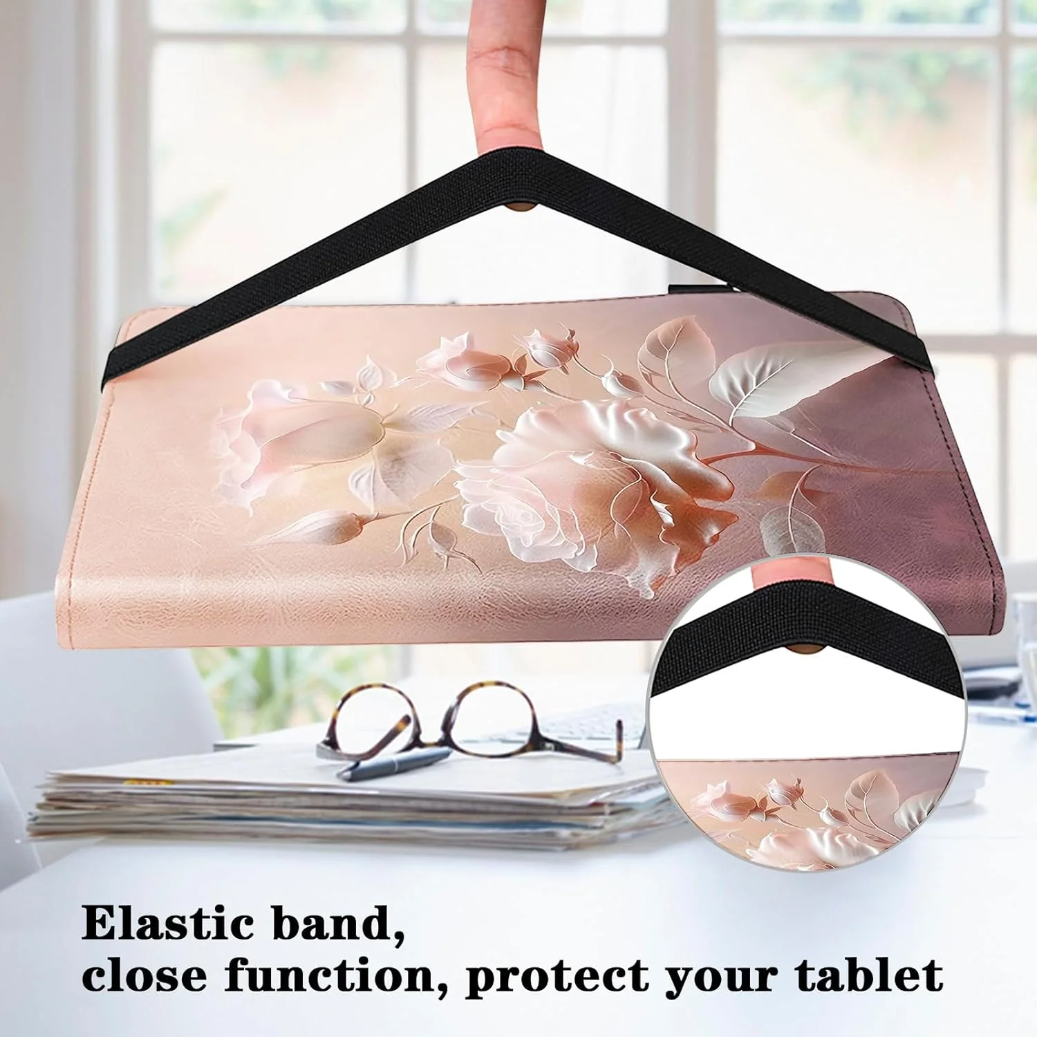 کیف VODEFOX برای تبلت Lenovo Yoga Tab Plus 12.7 اینچی 2025، جلد محافظ چرمی PU مقاوم در برابر ضربه برای Lenovo Yoga Tab Plus 12.7" - گل های سرامیکی کیف VODEFOX برای تبلت Lenovo Yoga Tab Plus 12.7 اینچی 2025، جلد محافظ چرمی PU مقاوم در برابر ضربه برای Lenovo Yoga Tab Plus 12.7" - گل های سرامیکی