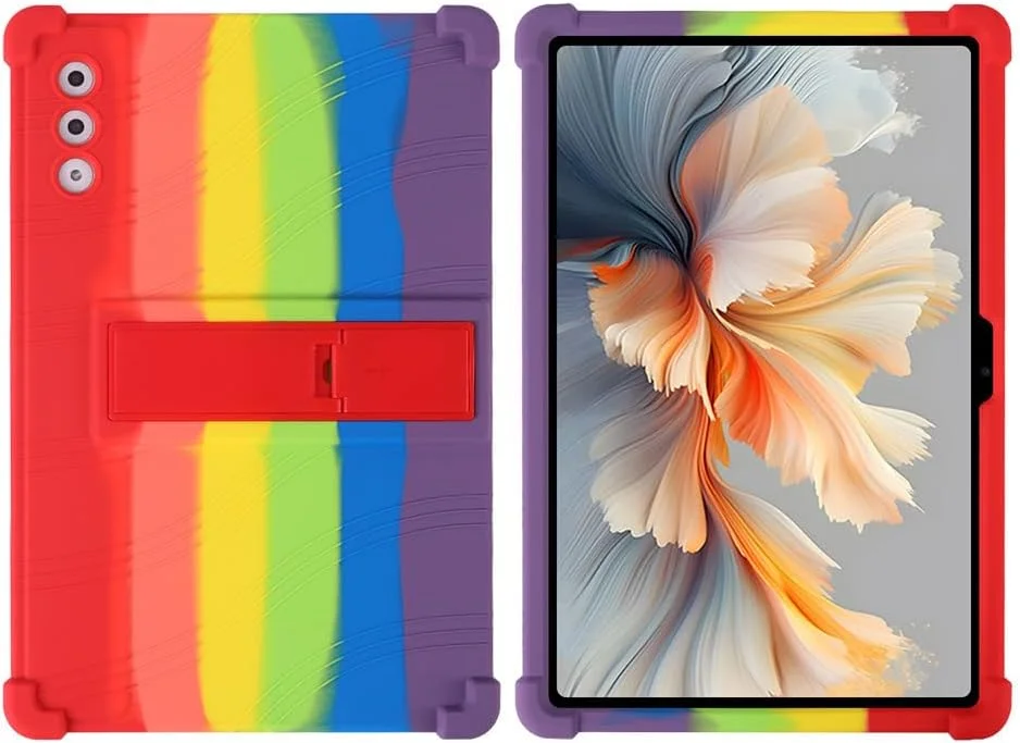 کاور تبلت گرواتری مناسب برای تبلت 12.7 اینچی Lenovo Yoga Pad Pro AI (2024) [مناسب کودکان] کاور سیلیکونی نرم با گوشه‌های ضخیم و مقاوم در برابر ضربه با پایه چند زاویه‌ای (چند رنگ)