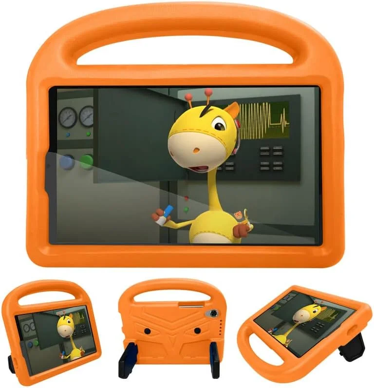 کاور تبلت Nikaque مناسب برای لنوو تب M8 FHD TB-8705F/N TB-8505F/X 8.0 اینچی، مناسب کودکان، دارای دسته با استند، کاور فوم EVA ایمن، سبک وزن، کاور محافظ ضد ضربه، نارنجی