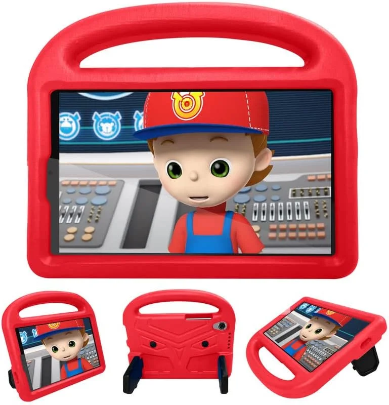 کاور تبلت نیکاکیو مناسب برای لنوو تب M8 FHD TB-8705F/N TB-8505F/X 8.0 اینچ، مناسب کودکان، دارای دسته با استند، فوم EVA ایمن، سبک وزن، کاور محافظ ضد ضربه، قرمز