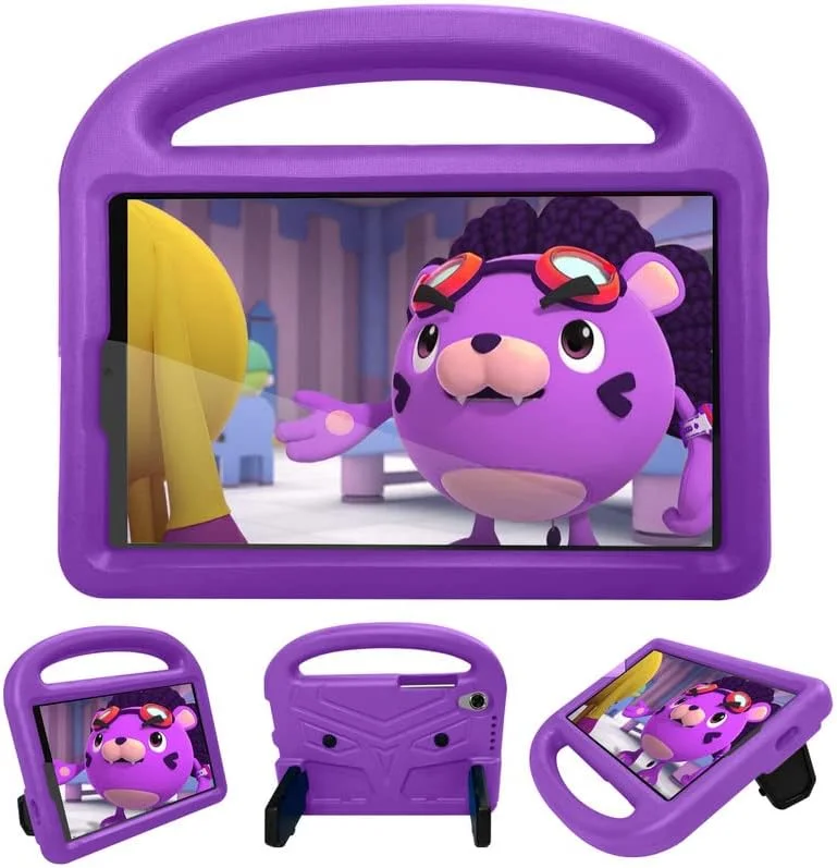 کیف تبلت Nikaque برای Lenovo Tab M8 FHD TB-8705F/N TB-8505F/X 8.0 اینچی، مناسب کودکان، دارای دسته با استند، پوشش فوم EVA ایمن، سبک وزن، پوشش محافظ ضد ضربه، بنفش