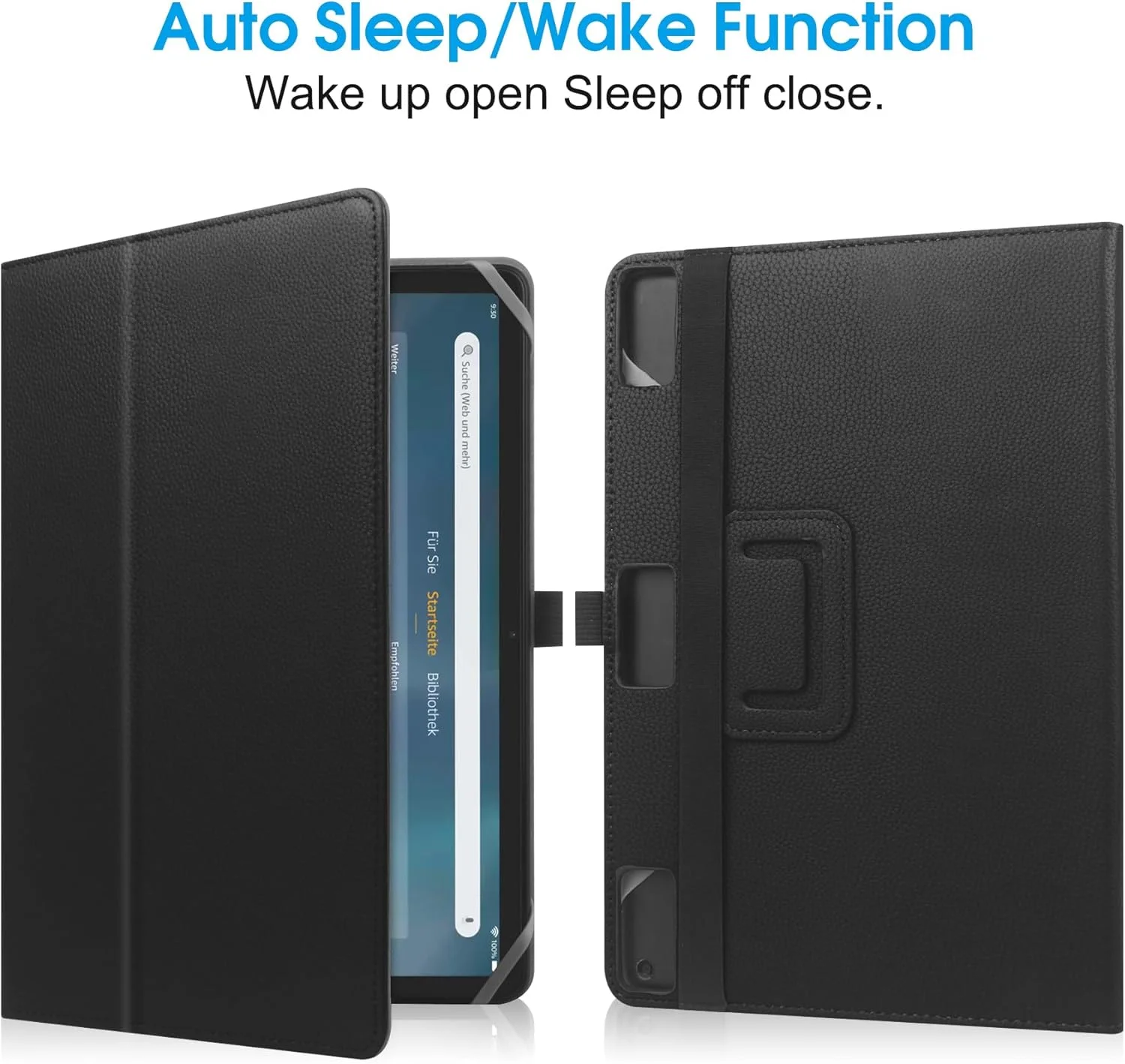 کیف محافظ یونیورسال HoYiXi برای تبلت های 9 تا 10.1 اینچی Fire HD 10 و Fire HD 10 Plus با استند، کاور و بند دستی، مناسب برای تبلت های 9 تا 10.1 اینچی سامسونگ، لنوو و اندروید - مشکی