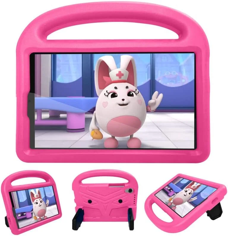 کیف تبلت Nikaque برای Lenovo Tab M8 FHD TB-8705F/N TB-8505F/X 8.0 اینچی، مناسب کودکان، دارای دسته با پایه، پوشش فوم EVA ایمن، سبک وزن، پوشش محافظ ضد ضربه، رز