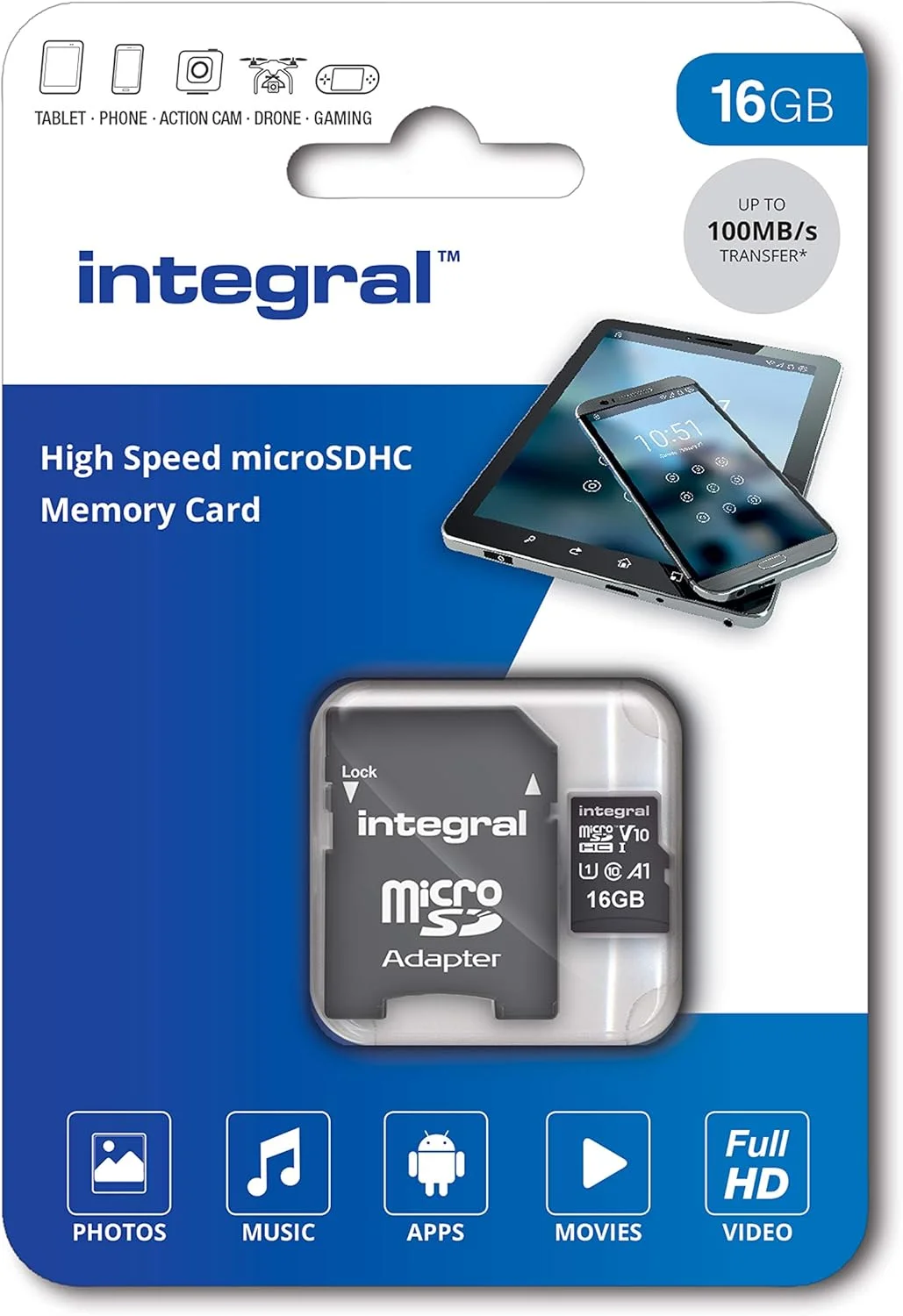 کارت حافظه 64 گیگابایتی Integral UltimaPro microSDHCXC با سرعت 100 مگابایت بر ثانیه کلاس 10 UHSI U1 V10 به همراه آداپتور