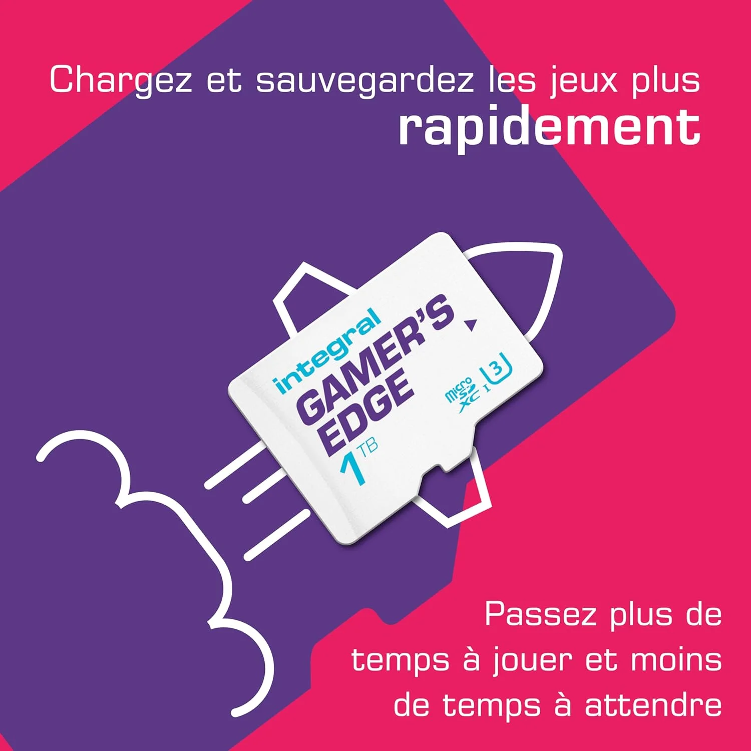 کارت حافظه میکرو اس دی 1 ترابایتی Integral Gamer's Edge برای کنسول های Valve Steam Deck و Nintendo Switch، Switch Lite و Switch OLED - بارگیری و ذخیره سریع بازی ها، ذخیره بازی ها، DLC و داده های ذخیره شده، ساخته شده برای ارائه بهترین عملکرد