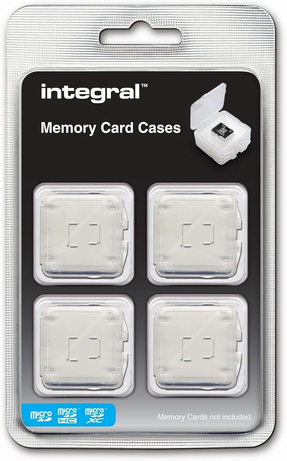 Integral Micro SD / Micro SDHC / Micro SDXC Card Cases - 4 Pack