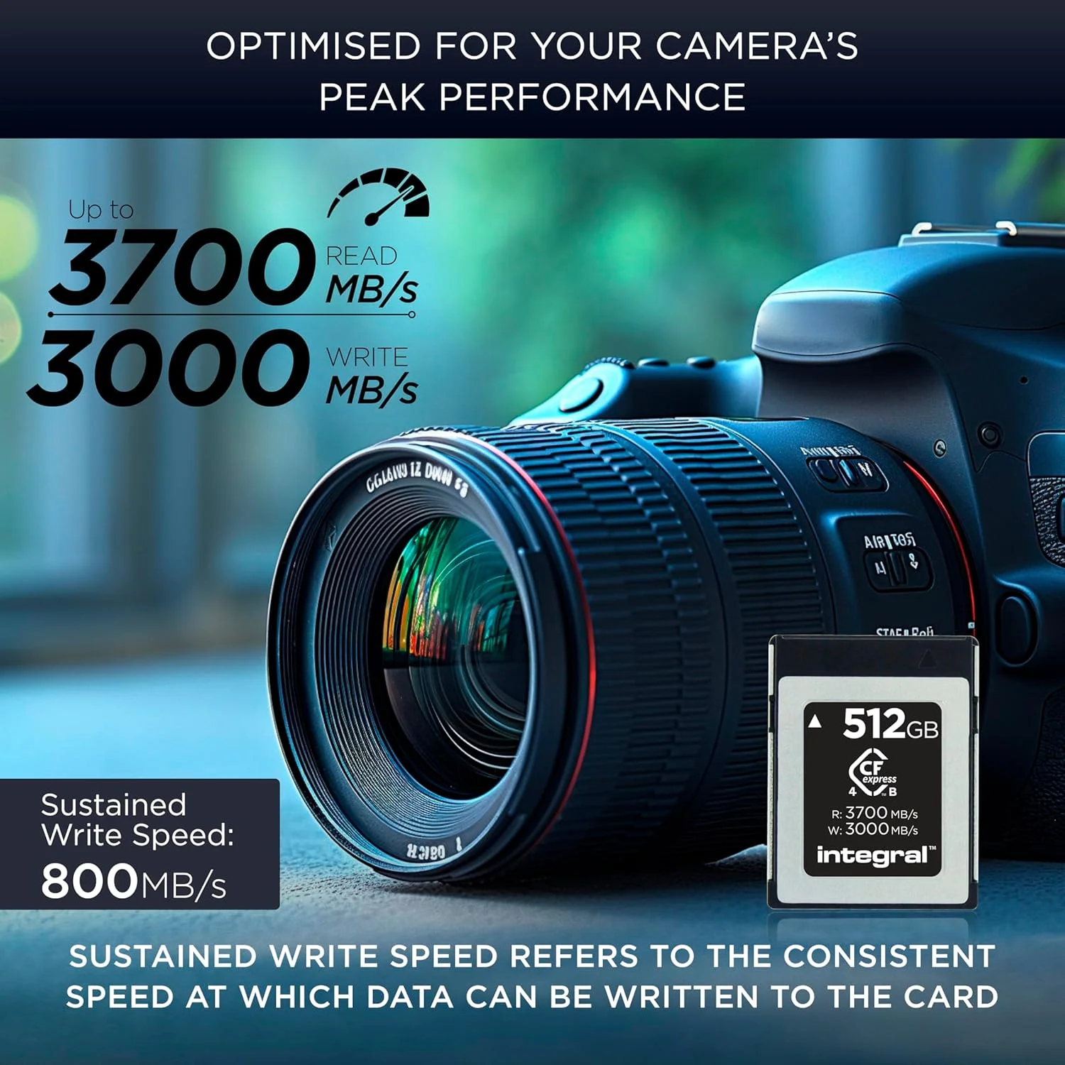 کارت حافظه 2 ترابایتی Integral Studio Grade CFexpress 4.0 Type B - مناسب برای RAW 4K، 6K، 8K و فراتر از آن - سرعت خواندن 3700 مگابایت بر ثانیه، سرعت نوشتن 3100 مگابایت بر ثانیه، سرعت نوشتن مداوم 1600 مگابایت بر ثانیه - طراحی شده برای دوربین های پیشرفته سینمایی و DSLR کارت حافظه 2 ترابایتی Integral Studio Grade CFexpress 4.0 Type B - مناسب برای RAW 4K، 6K، 8K و فراتر از آن - سرعت خواندن 3700 مگابایت بر ثانیه، سرعت نوشتن 3100 مگابایت بر ثانیه، سرعت نوشتن مداوم 1600 مگابایت بر ثانیه - طراحی شده برای دوربین های پیشرفته سینمایی و DSLR