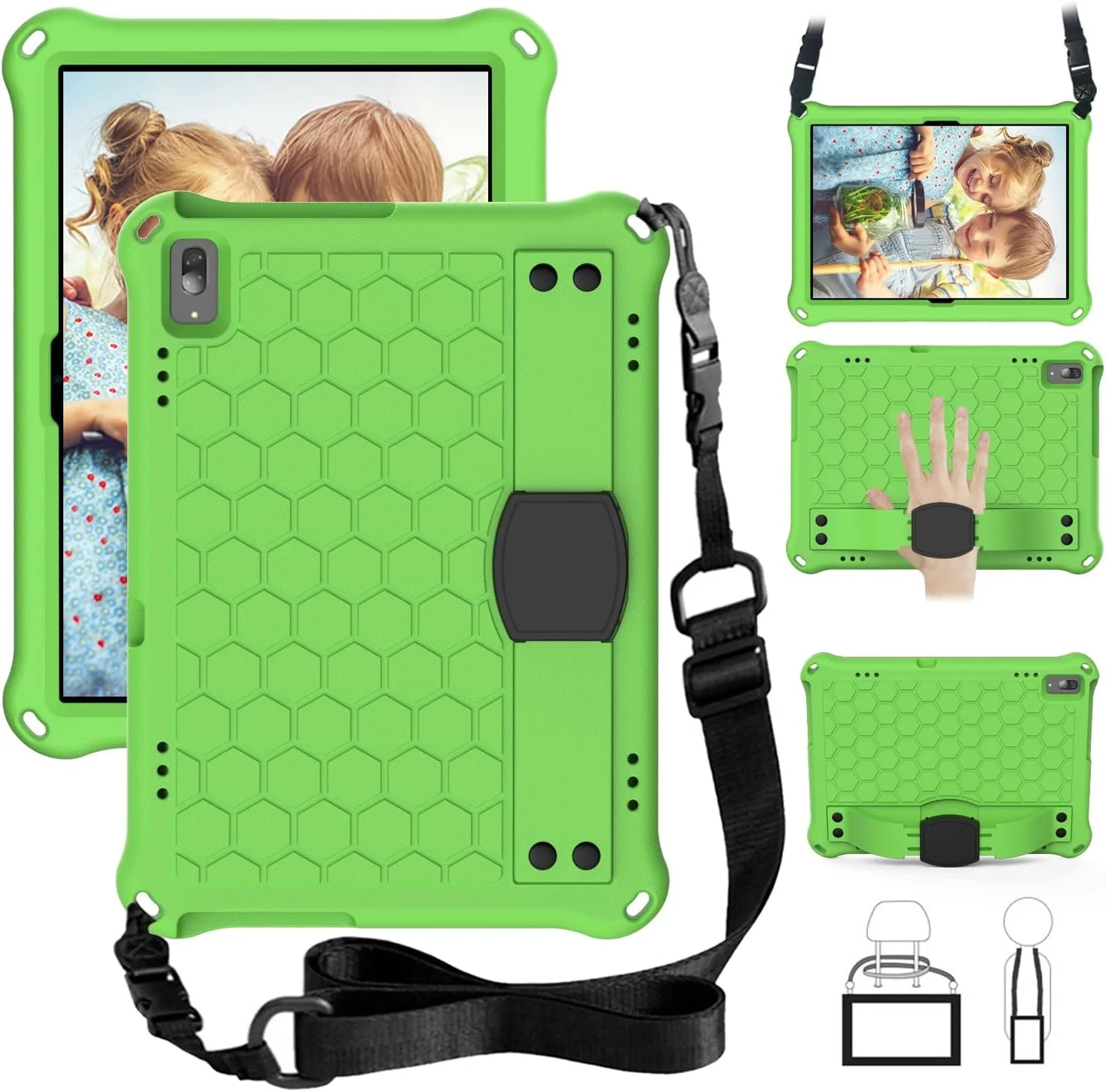 محافظ تبلت سازگار با کودکان، سازگار با تبلت Lenovo Smart Tab M10 TB-X605F، قاب تبلت سازگار با Lenovo E10/TB-X104F، پوشش EVA با دسته نرم قابل حمل، ضد ضربه، با بند شانه محافظ تبلت سازگار با کودکان، سازگار با تبلت Lenovo Smart Tab M10 TB-X605F، قاب تبلت سازگار با Lenovo E10/TB-X104F، پوشش EVA با دسته نرم قابل حمل، ضد ضربه، با بند شانه