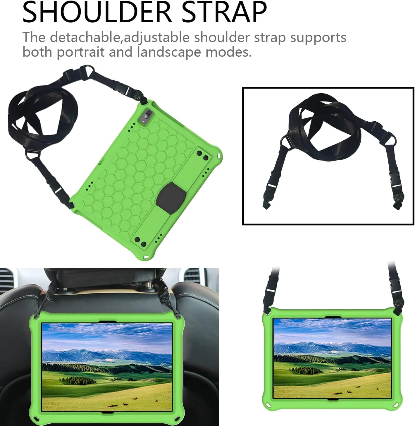 محافظ تبلت سازگار با کودکان، سازگار با تبلت Lenovo Smart Tab M10 TB-X605F، قاب تبلت سازگار با Lenovo E10/TB-X104F، پوشش EVA با دسته نرم قابل حمل، ضد ضربه، با بند شانه