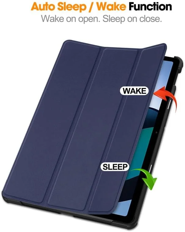 کاور تبلت نیکاکو مناسب برای لنوو تب P11 نسل دوم 2022، کاور سه تایی تبلت مدل TB350FU با استند و جای قلم، حالت خواب/بیدار خودکار، پشت TPU نرم، کاور محافظ سبک وزن، آبی