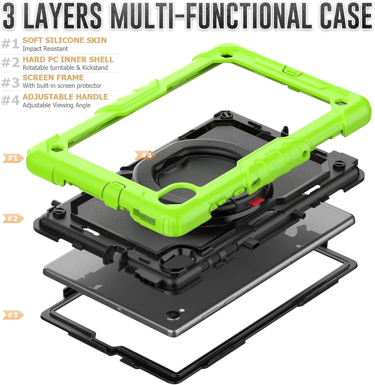 کاور گوشی SHIHUI برای تبلت Lenovo M10 Plus X606F سیلیکونی + PC دارای هولدر (رنگ: زرد سبز + مشکی) کاور گوشی SHIHUI برای تبلت Lenovo M10 Plus X606F سیلیکونی + PC دارای هولدر (رنگ: زرد سبز + مشکی)