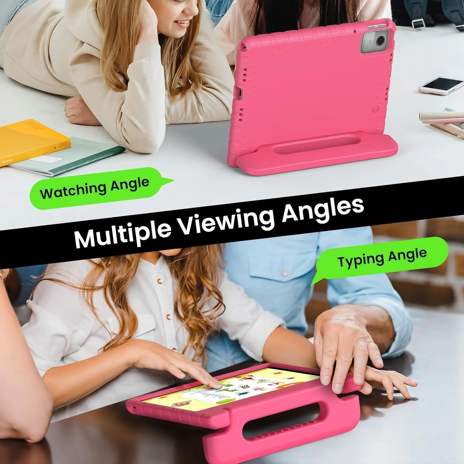 کیف تبلت کودکانه Gruattreay سازگار با تبلت 11 اینچی Lenovo Tab M11 مدل 2024 (TB-330FU/TB-330XU/TB-331FC)، کیف محافظ فوم EVA نرم برای کودکان (قرمز گل رز) کیف تبلت کودکانه Gruattreay سازگار با تبلت 11 اینچی Lenovo Tab M11 مدل 2024 (TB-330FU/TB-330XU/TB-331FC)، کیف محافظ فوم EVA نرم برای کودکان (قرمز گل رز)