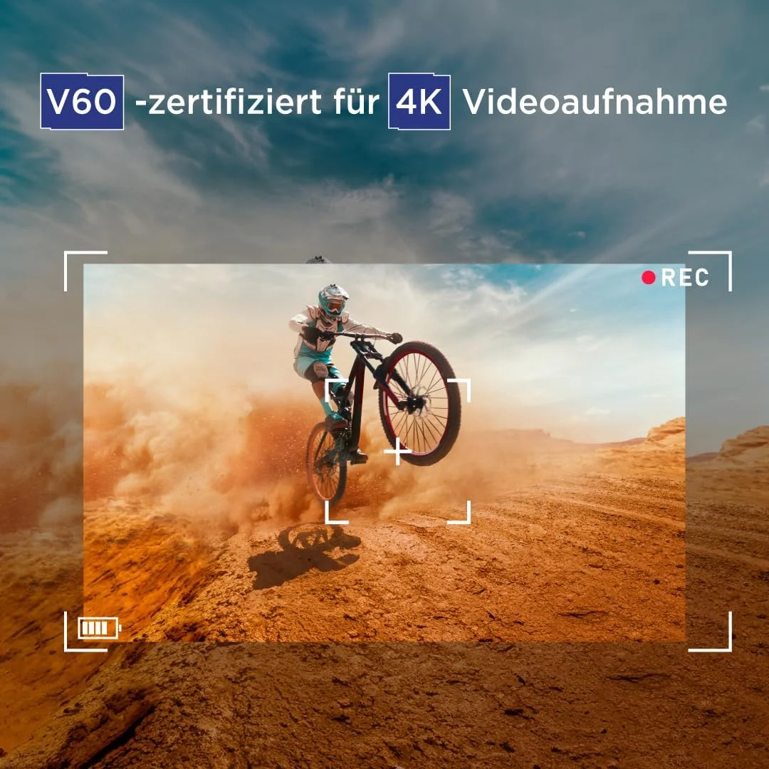 کارت حافظه 64 گیگابایتی UHS-II SD اینتگرال V60 با سرعت خواندن تا 280 مگابایت بر ثانیه و سرعت نوشتن 100 مگابایت بر ثانیه 1733X SDXC کارت حافظه حرفه ای با سرعت بالا