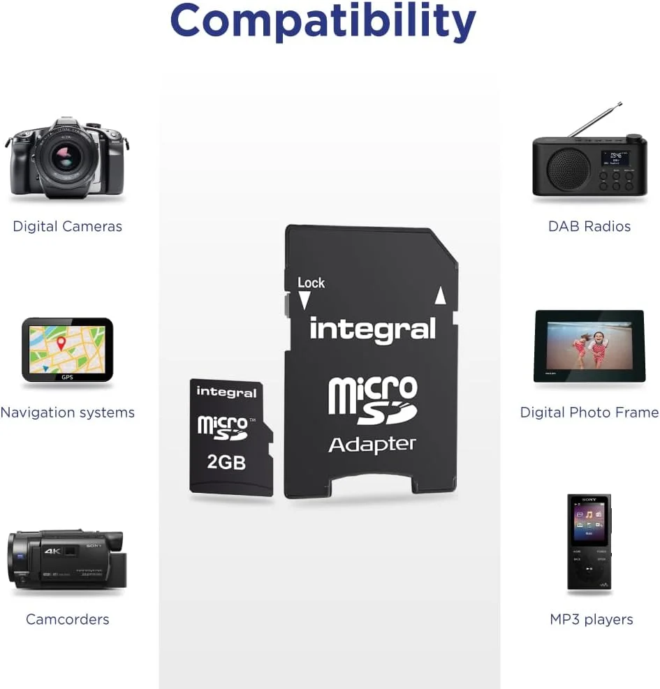 کارت حافظه میکرو اس دی Integral به همراه آداپتور SD/SDHC ظرفیت 2 گیگابایت مدل INMSD2GV2