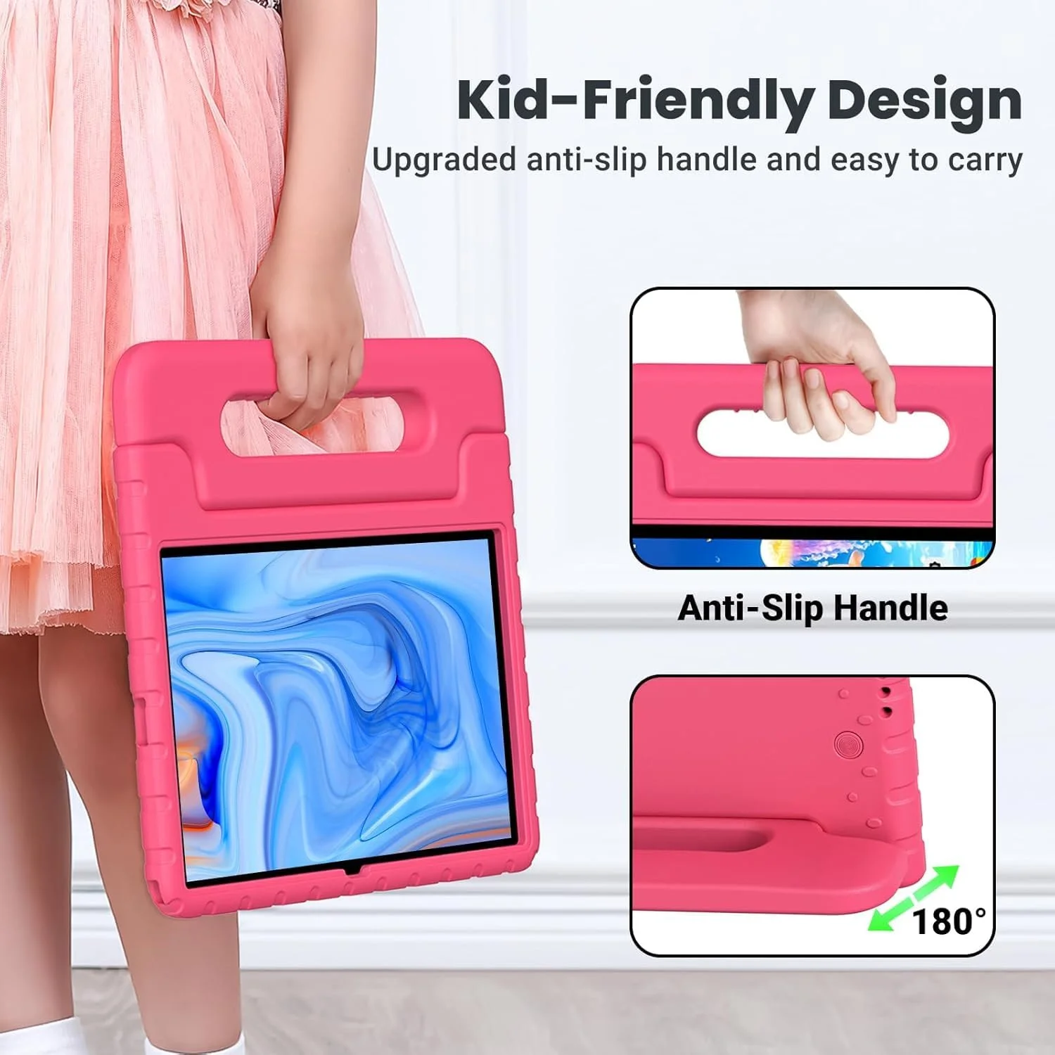 کیف تبلت کودکانه Gruattreay سازگار با تبلت 11 اینچی Lenovo Tab M11 مدل 2024 (TB-330FU/TB-330XU/TB-331FC)، کیف محافظ فوم EVA نرم برای کودکان (قرمز گل رز) کیف تبلت کودکانه Gruattreay سازگار با تبلت 11 اینچی Lenovo Tab M11 مدل 2024 (TB-330FU/TB-330XU/TB-331FC)، کیف محافظ فوم EVA نرم برای کودکان (قرمز گل رز)