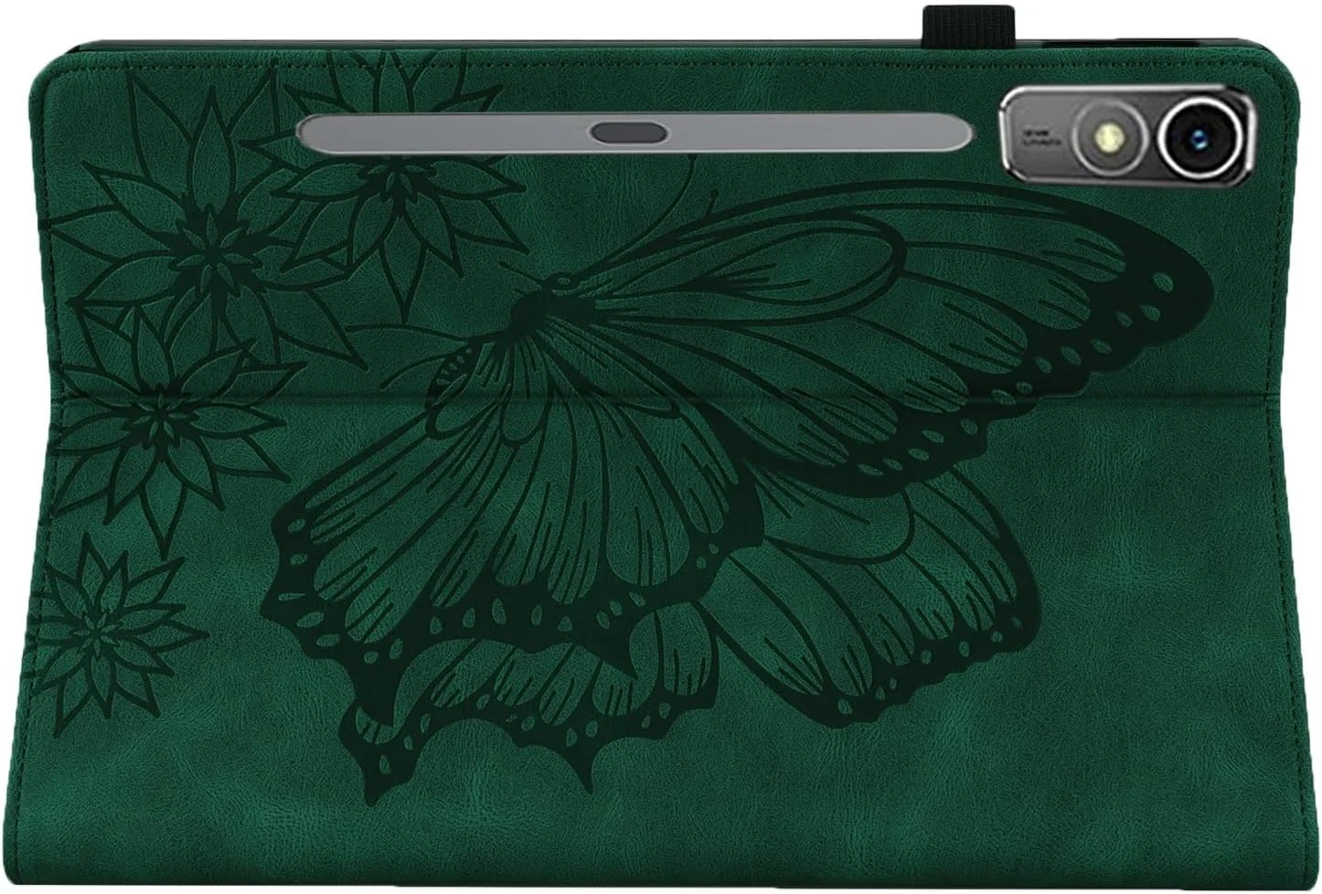 کیف محافظ تبلت چرمی PU طرح پروانه، دارای جای کارت، سازگار با تبلت Lenovo Tab P12/p