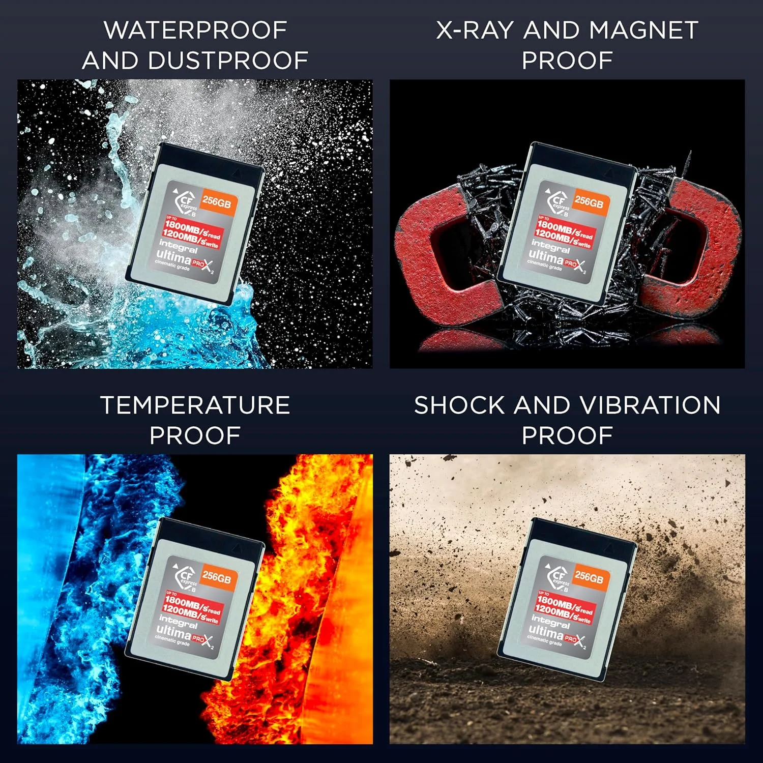 کارت حافظه 256 گیگابایتی CFexpress Type B 2.0 اینتگرال، مناسب برای فیلمبرداری 8K RAW و 4K 120 FPS، سرعت خواندن 1800 مگابایت بر ثانیه، سرعت نوشتن 1200 مگابایت بر ثانیه، سرعت نوشتن پایدار 450 مگابایت بر ثانیه، طراحی شده برای فیلمبرداران و عکاسان حرفه ای کارت حافظه 256 گیگابایتی CFexpress Type B 2.0 اینتگرال، مناسب برای فیلمبرداری 8K RAW و 4K 120 FPS، سرعت خواندن 1800 مگابایت بر ثانیه، سرعت نوشتن 1200 مگابایت بر ثانیه، سرعت نوشتن پایدار 450 مگابایت بر ثانیه، طراحی شده برای فیلمبرداران و عکاسان حرفه ای