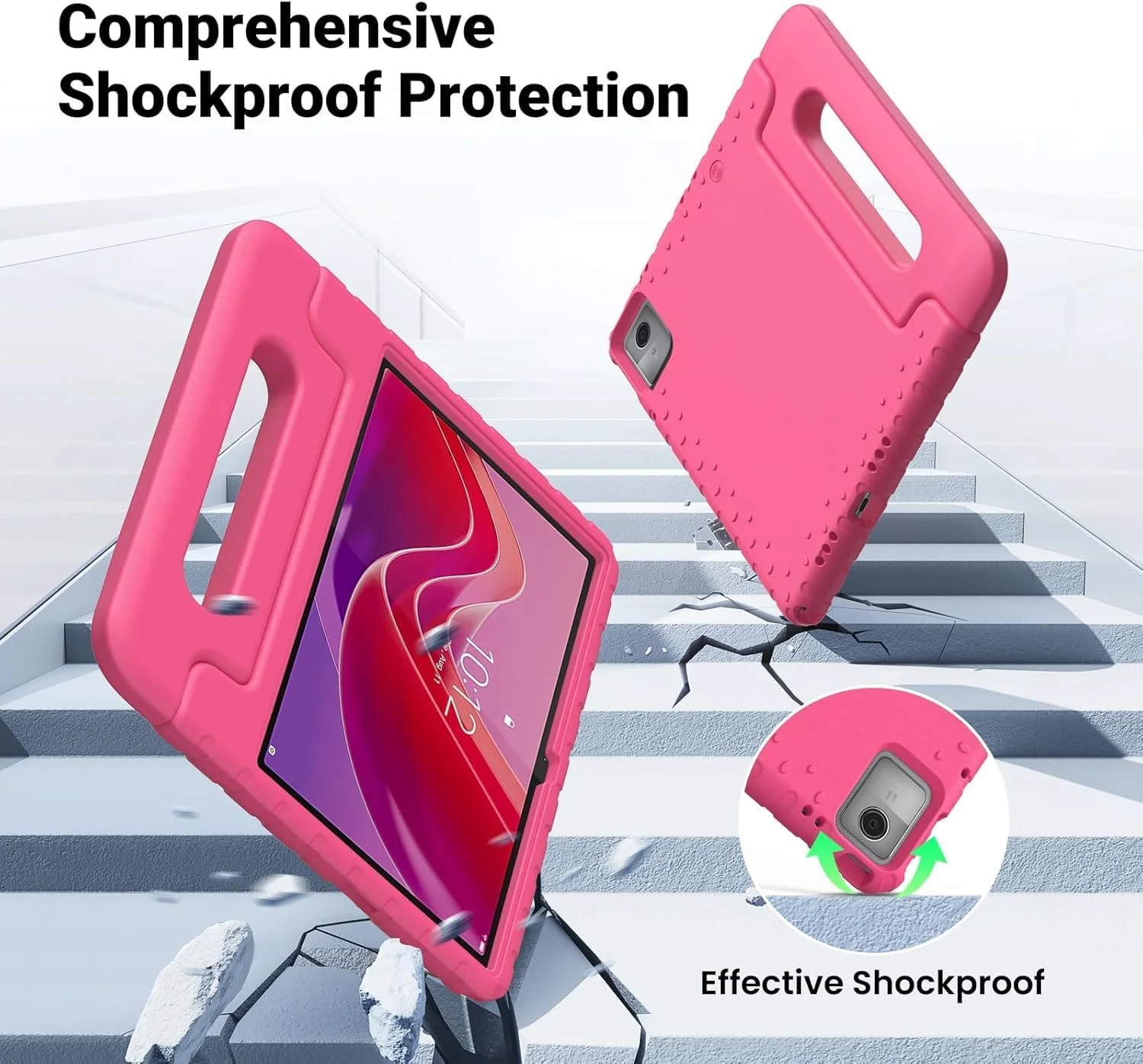 کیف تبلت کودکانه Gruattreay سازگار با تبلت 11 اینچی Lenovo Tab M11 مدل 2024 (TB-330FU/TB-330XU/TB-331FC)، کیف محافظ فوم EVA نرم برای کودکان (قرمز گل رز) کیف تبلت کودکانه Gruattreay سازگار با تبلت 11 اینچی Lenovo Tab M11 مدل 2024 (TB-330FU/TB-330XU/TB-331FC)، کیف محافظ فوم EVA نرم برای کودکان (قرمز گل رز)