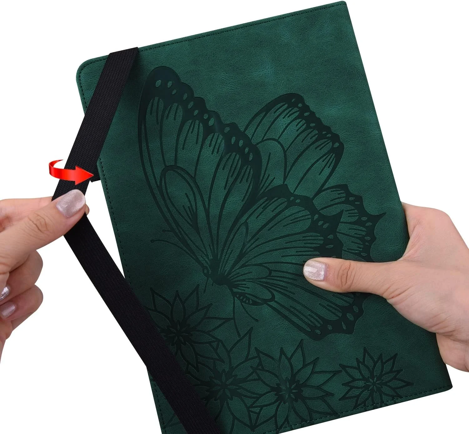 کیف محافظ تبلت چرمی PU طرح پروانه، دارای جای کارت، سازگار با تبلت Lenovo Tab P12/p