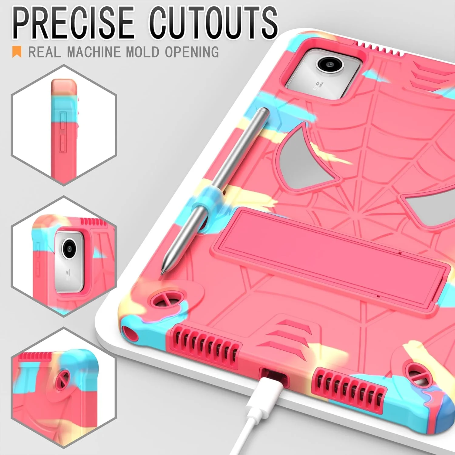 کیف محافظ تبلت کودکانه سازگار با تبلت لنوو تب M11 TB-330FU / لنوو Xiaoxin Pad 2024 TB-331FC، کیف محافظ سه لایه تمام بدنه سنگین سازگار با تبلت 11 اینچی لنوو تب M11