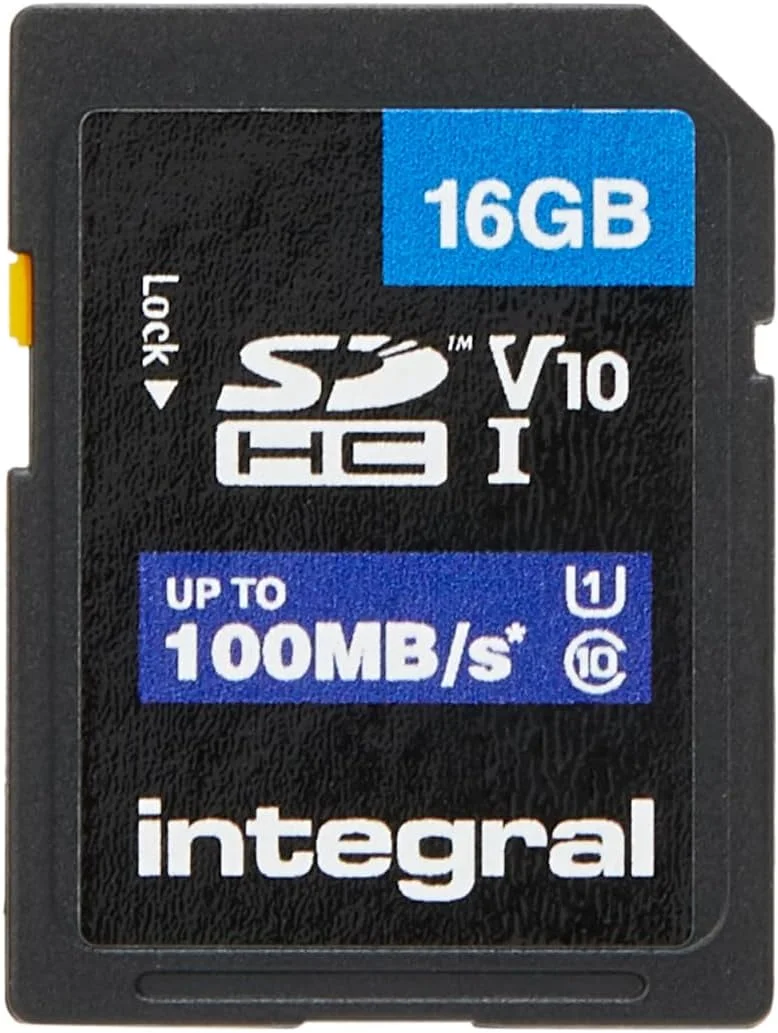 کارت حافظه 16 گیگابایتی Integral SD با سرعت بالا، کارت حافظه SDHC تا 100 مگابایت بر ثانیه V10 UHS U1