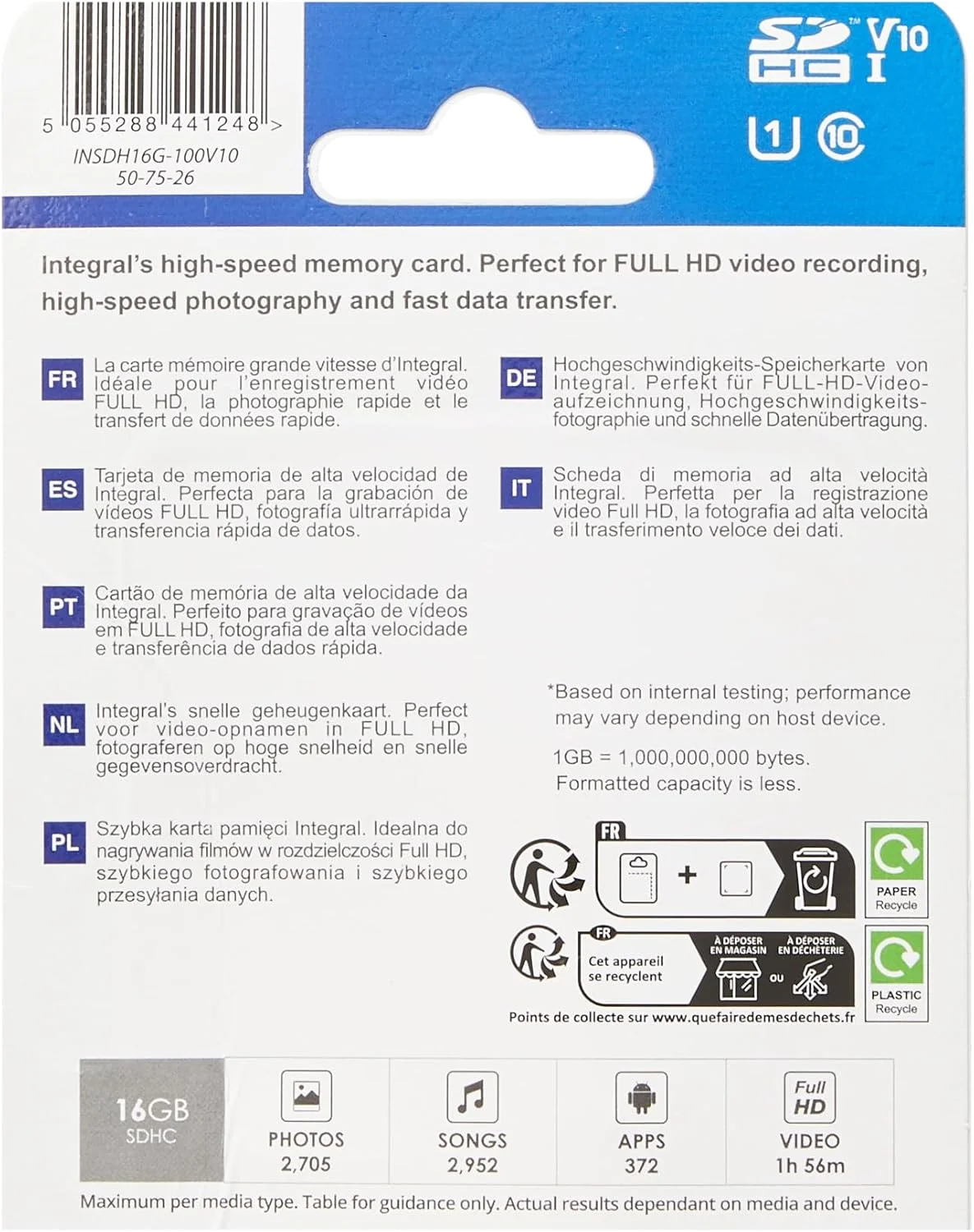 کارت حافظه 16 گیگابایتی Integral SD با سرعت بالا، کارت حافظه SDHC تا 100 مگابایت بر ثانیه V10 UHS U1 کارت حافظه 16 گیگابایتی Integral SD با سرعت بالا، کارت حافظه SDHC تا 100 مگابایت بر ثانیه V10 UHS U1