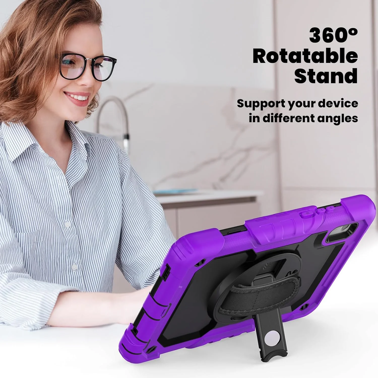 کیف محافظ تبلت سنگین نینسی برای لنوو تب M9 9 اینچی 2023 TB310، کاور سیلیکونی ضد ضربه رنگین کمانی 3 در 1 با نگهدارنده مداد، بند شانه، بند دستی، پایه تاشو