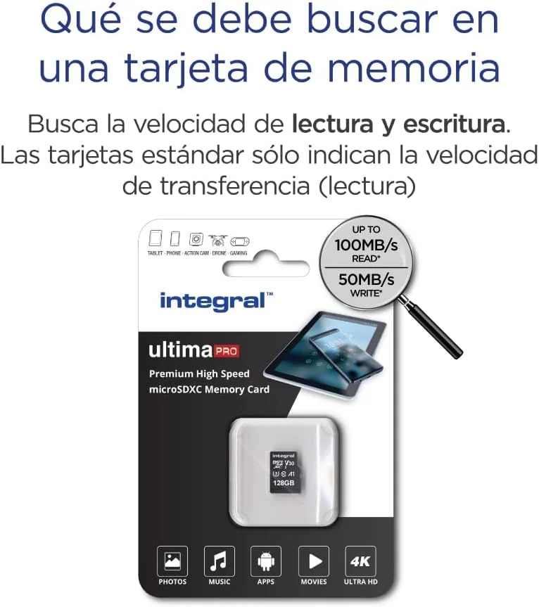 کارت حافظه میکرو اس دی 128 گیگابایتی Integral 4K Video Premium High Speed، کارت حافظه SDXC با سرعت خواندن تا 100 مگابایت بر ثانیه و سرعت نوشتن 50 مگابایت بر ثانیه V30 C10 U3 UHS-I A1