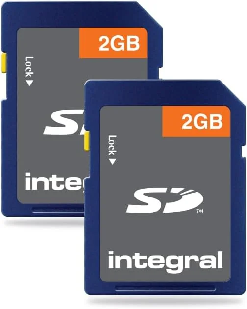 کارت حافظه 2 گیگابایتی SD (Secure Digital) اینتگرال - بسته 2 عددی | سازگار با دستگاه های قدیمی - دوربین ها، پخش کننده های MP3، دوربین های فیلمبرداری و موارد دیگر