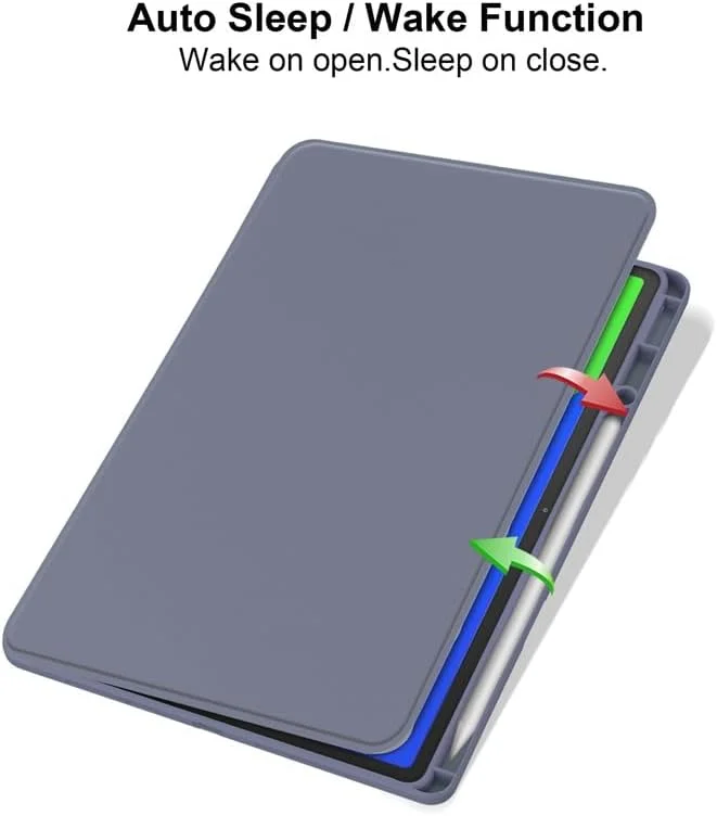 کیف Gruattreay سازگار با تبلت Lenovo Xiaoxin Pad Pro 12.7 اینچی 2025، کاور محافظ هوشمند چرخشی با جای قلم و قابلیت خواب/بیدار شدن خودکار (بنفش)