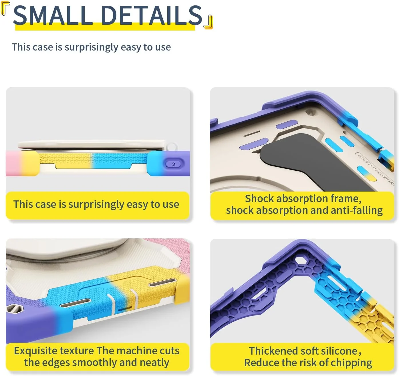 کیف سیلیکونی تبلت nincyee برای Lenovo Tab M10 5G 2023 10.61 اینچ، کیف ضد ضربه با نگهدارنده مداد، بند شانه، حلقه بزرگ چرخان پایه نگهدارنده برای کودکان