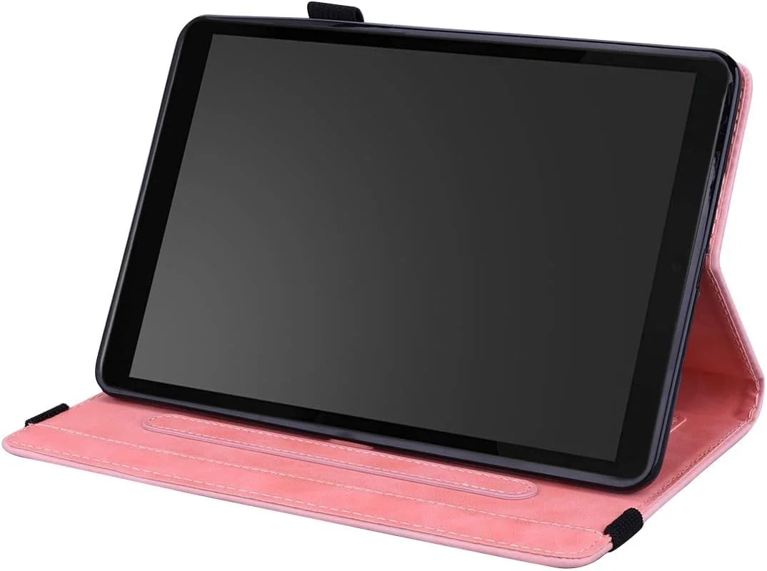 کیف تبلت سازگار با Lenovo Tab M8 نسل 4 مدل TB-300FU/TB-300XU (2023)، باریک، سبک وزن، چرم PU طرح دار، کیف تبلت با قابلیت تاشو و جای کارت، محافظ تبلت (صورتی)