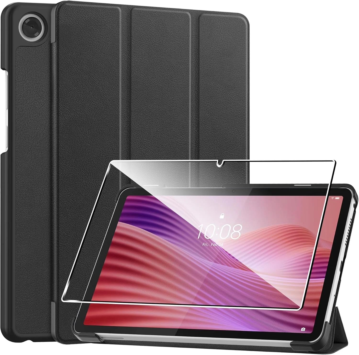 کاور CAUHENYEE برای تبلت لنوو تب وان 8.7 اینچ (2025)، بسته محافظ تبلت به همراه 1 محافظ صفحه نمایش، عملکرد استند عمودی، کاور محافظ برای لنوو تب وان 8.7 اینچ، طرح گرافیتی