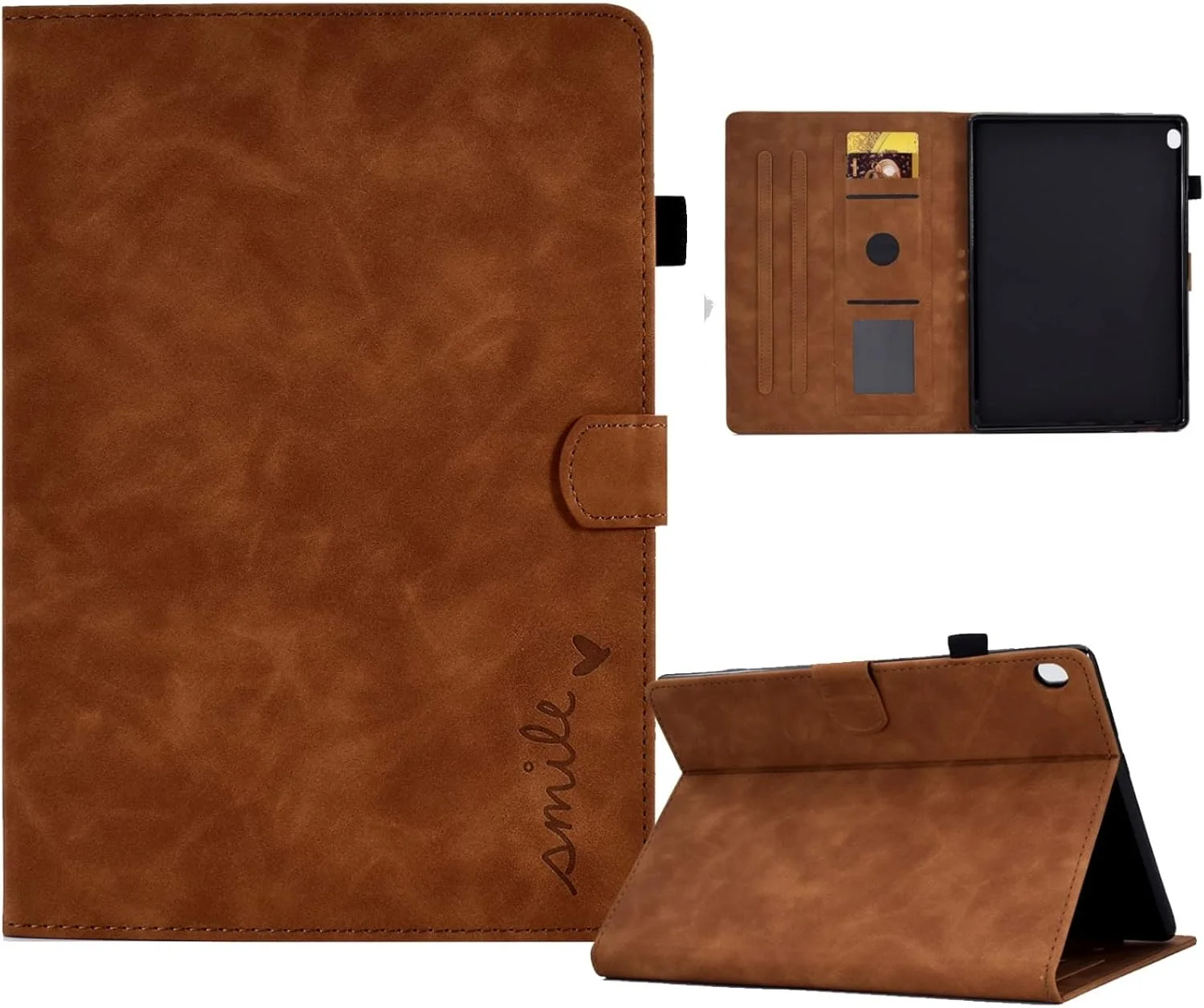 کاور تبلت چرمی طرح لبخند برجسته SHIHUI برای لنوو تب M10 (قهوه ای)(بنفش)(مشکی) و غیره (رنگ: قهوه ای)