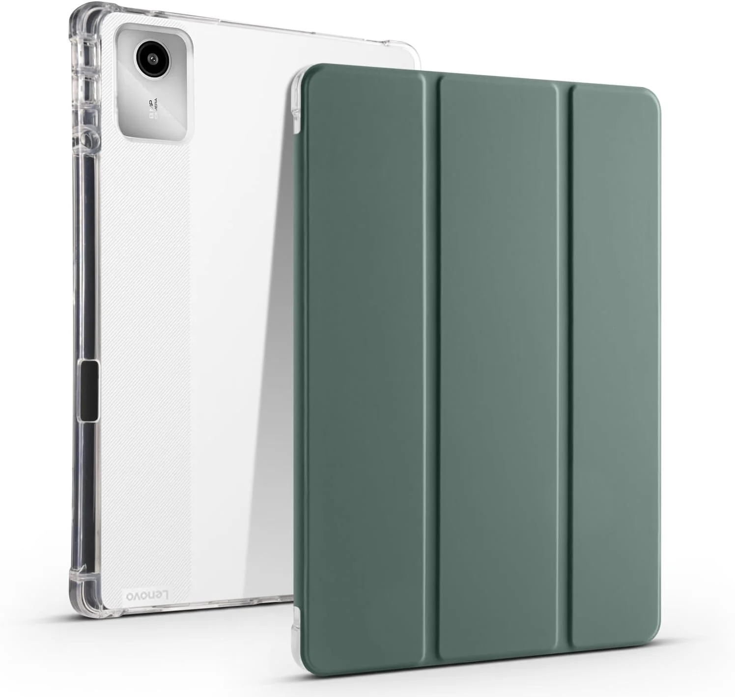 کیف تبلت سازگار با تبلت Lenovo Xiaoxin Pad 2024، کیف 11 اینچی، باریک، سبک وزن، محافظ، کاور هوشمند، ضد ضربه با قاب پشتی شفاف و جای مداد، قابلیت بیدار شدن/خواب خودکار