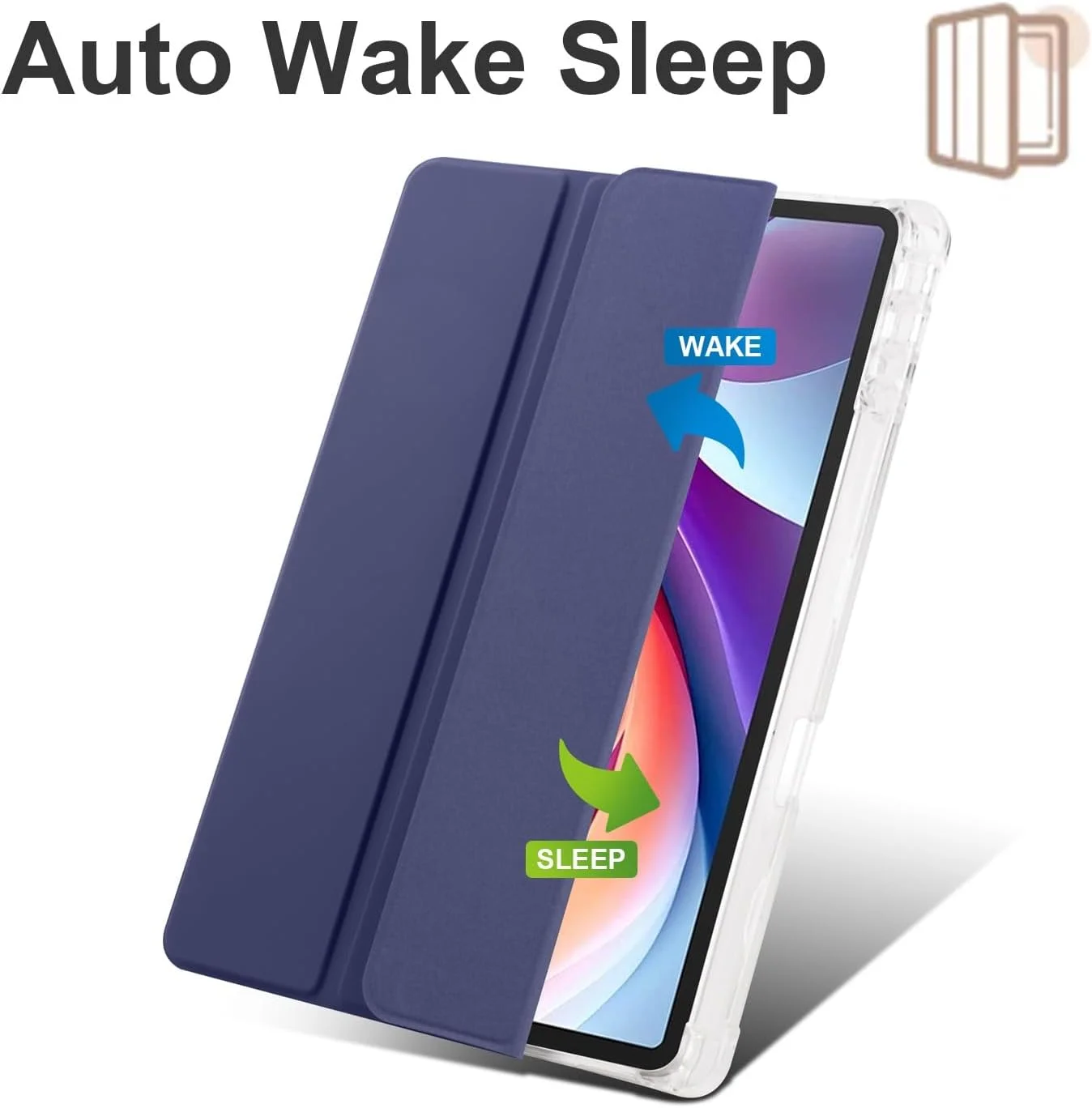 کیف تبلت سازگار با لنوو Xiaoxin Pad 2024 Case 11 اینچی، کیف محافظ باریک و سبک وزن، کاور هوشمند ضد ضربه با قاب پشتی شفاف و جای مداد، قابلیت بیدار شدن/به خواب رفتن خودکار