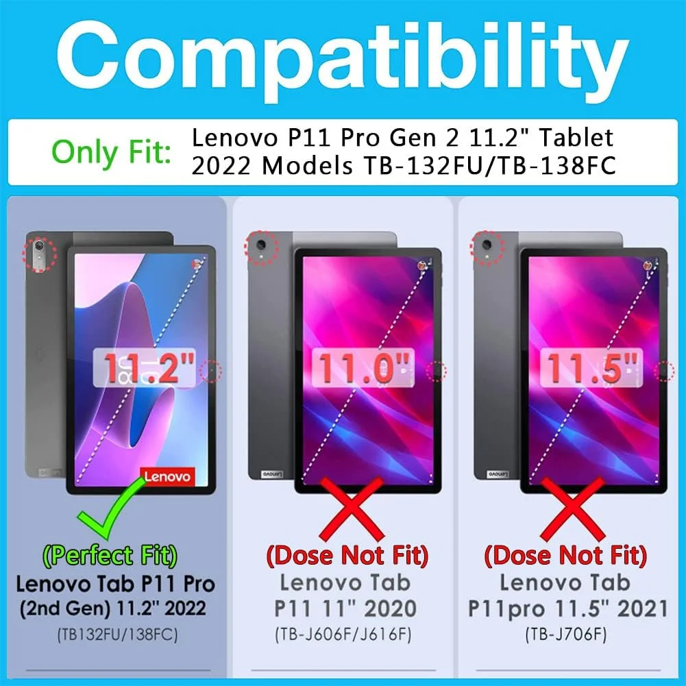 کاور شفاف Bkinew سازگار با تبلت Lenovo P11 Pro Gen 2 11.2 اینچی مدل 2022 TB-132FU/TB-138FC، کاور نرم و انعطاف پذیر فوق العاده شفاف، کاور محافظ پشتی ژله ای TPU شفاف نسل دوم Tab P11 Pro